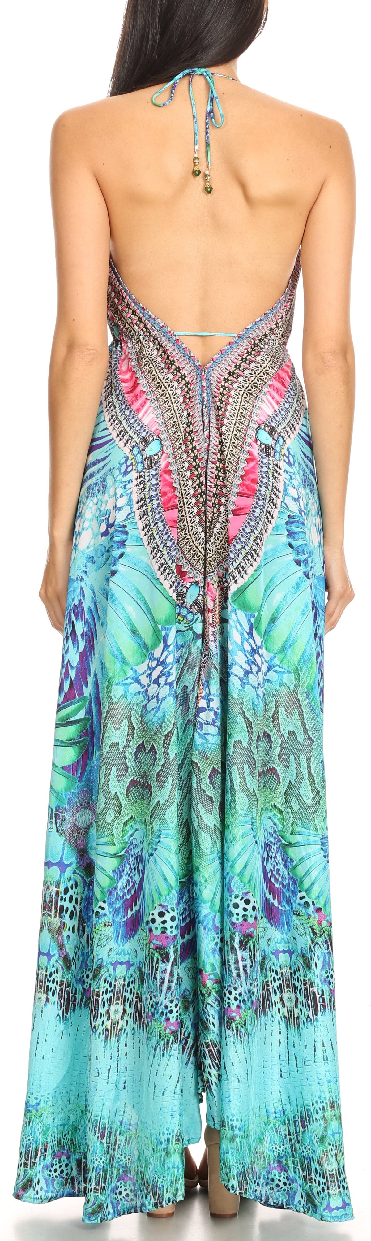 Maxi High-Low Halter Beach Dress