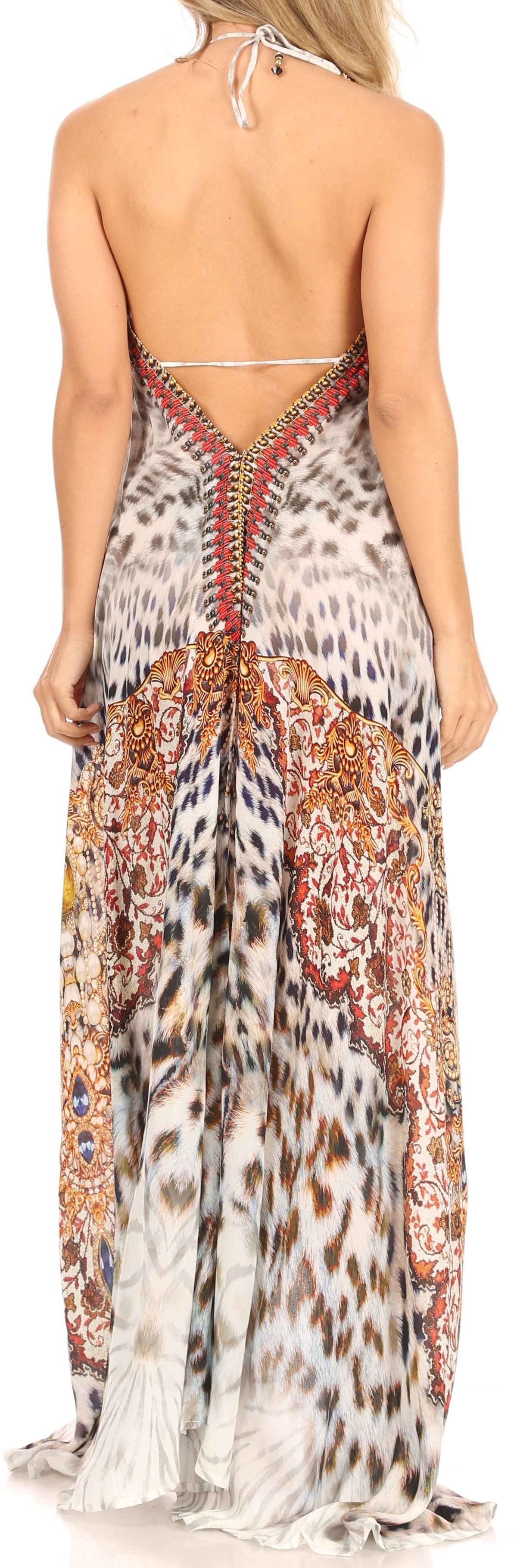 Maxi High-Low Halter Beach Dress