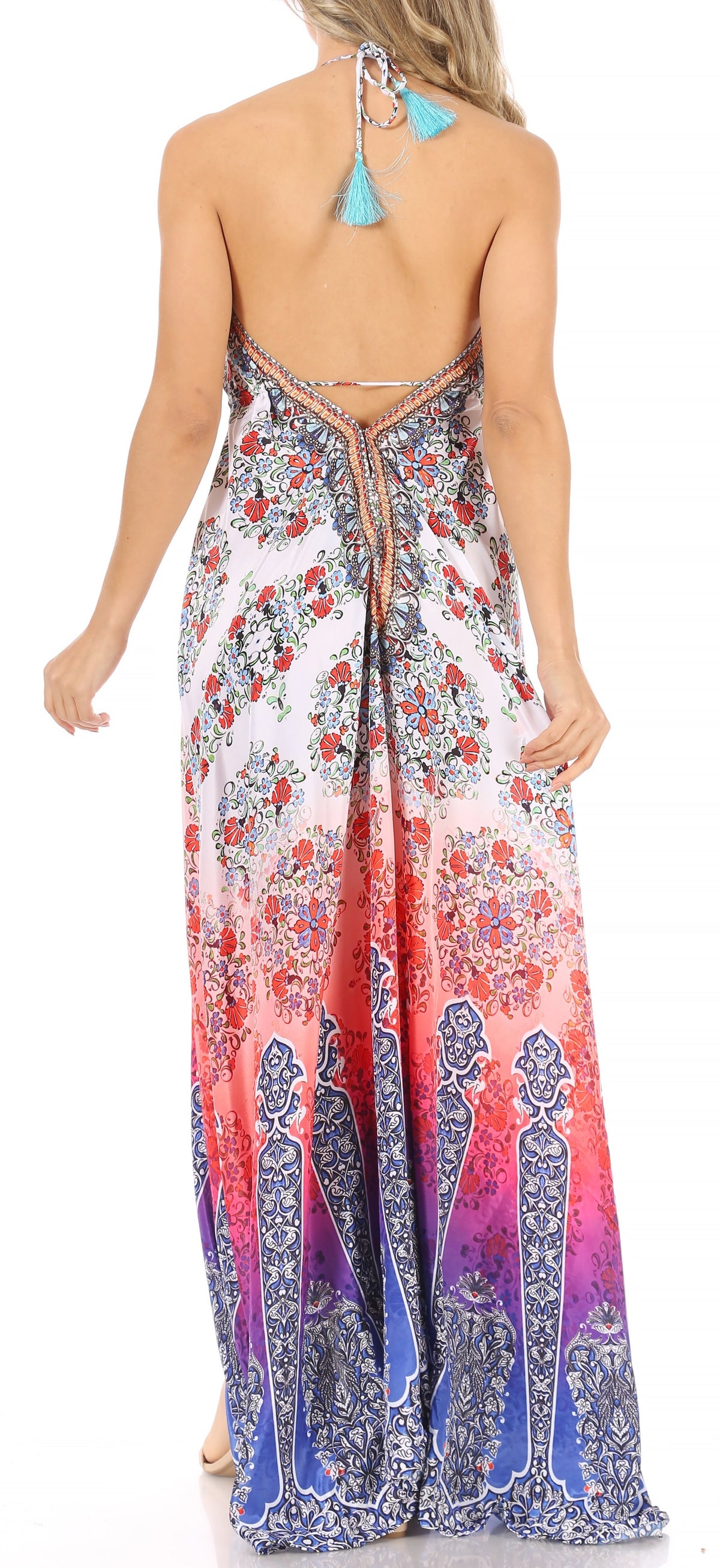Maxi High-Low Halter Beach Dress