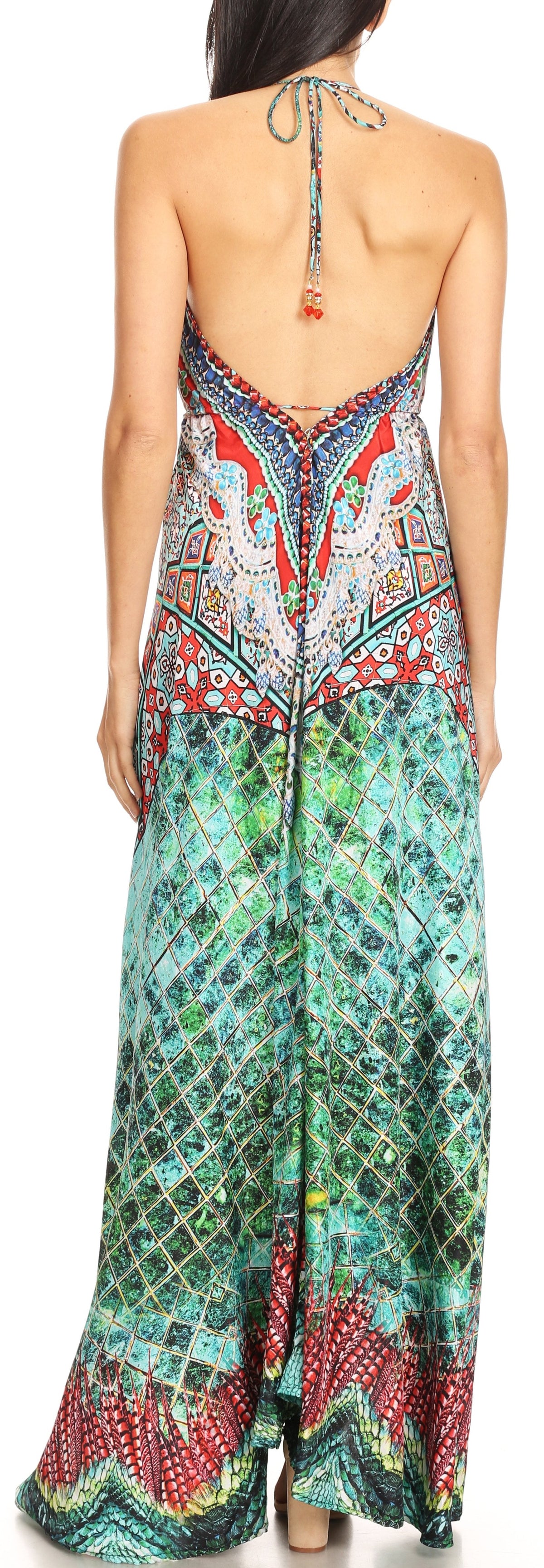 Maxi High-Low Halter Beach Dress