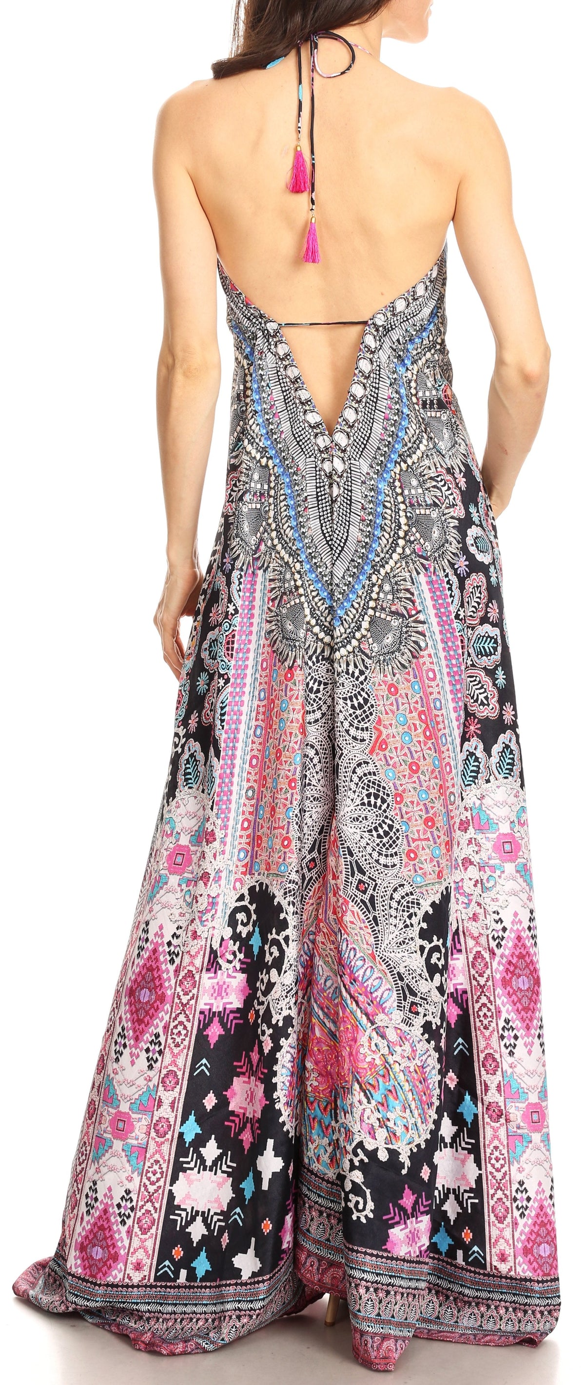 Maxi High-Low Halter Beach Dress