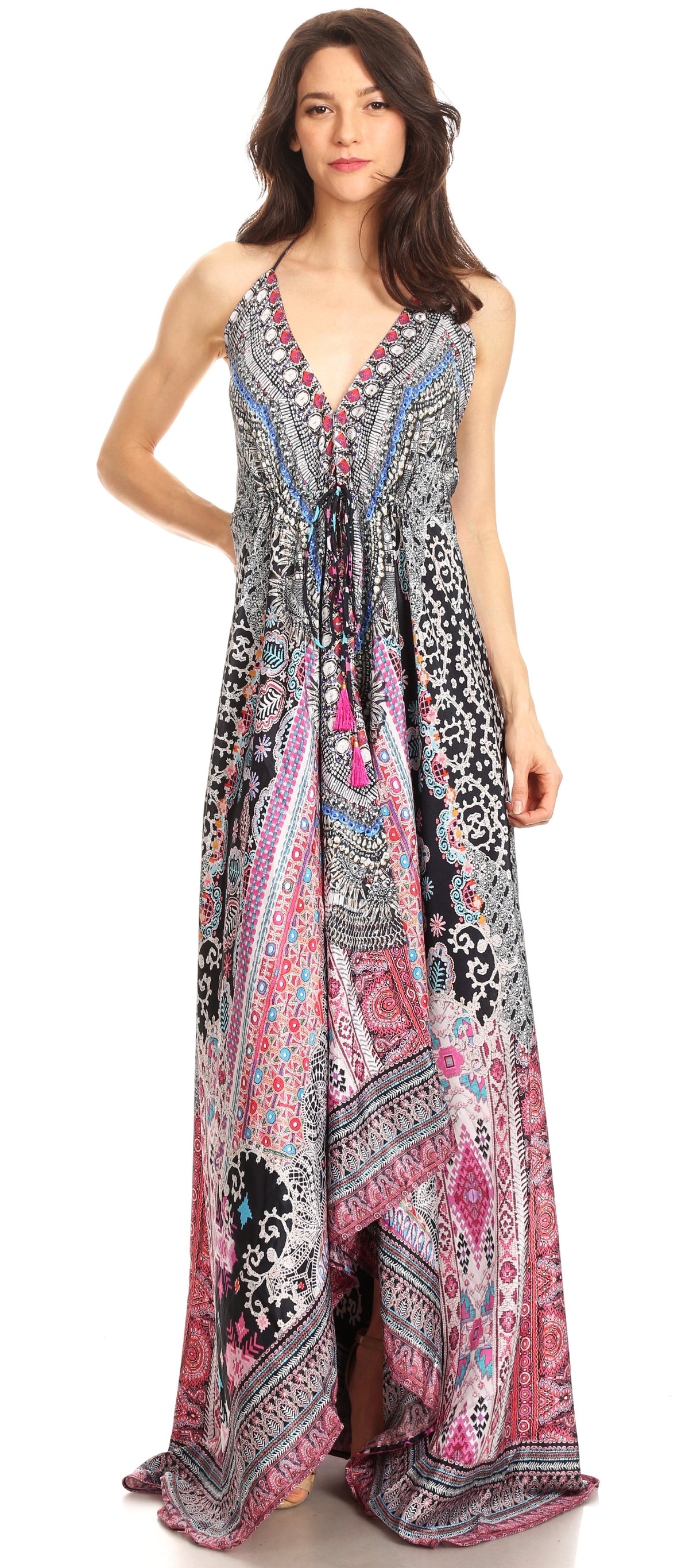 Maxi High-Low Halter Beach Dress