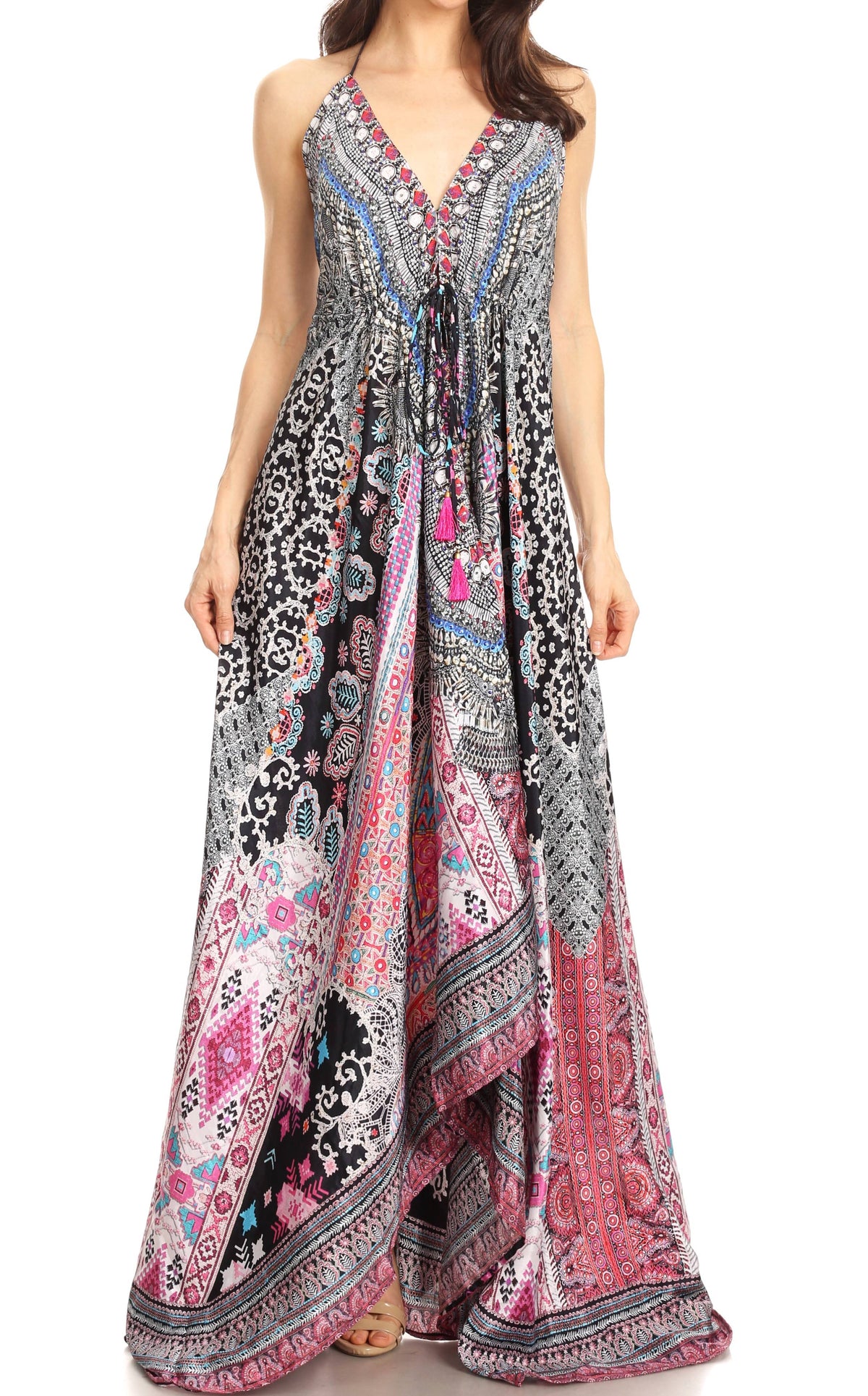 Maxi High-Low Halter Beach Dress