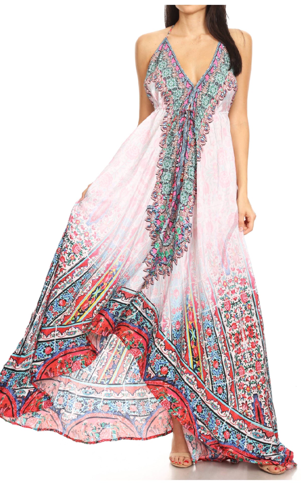Maxi High-Low Halter Beach Dress