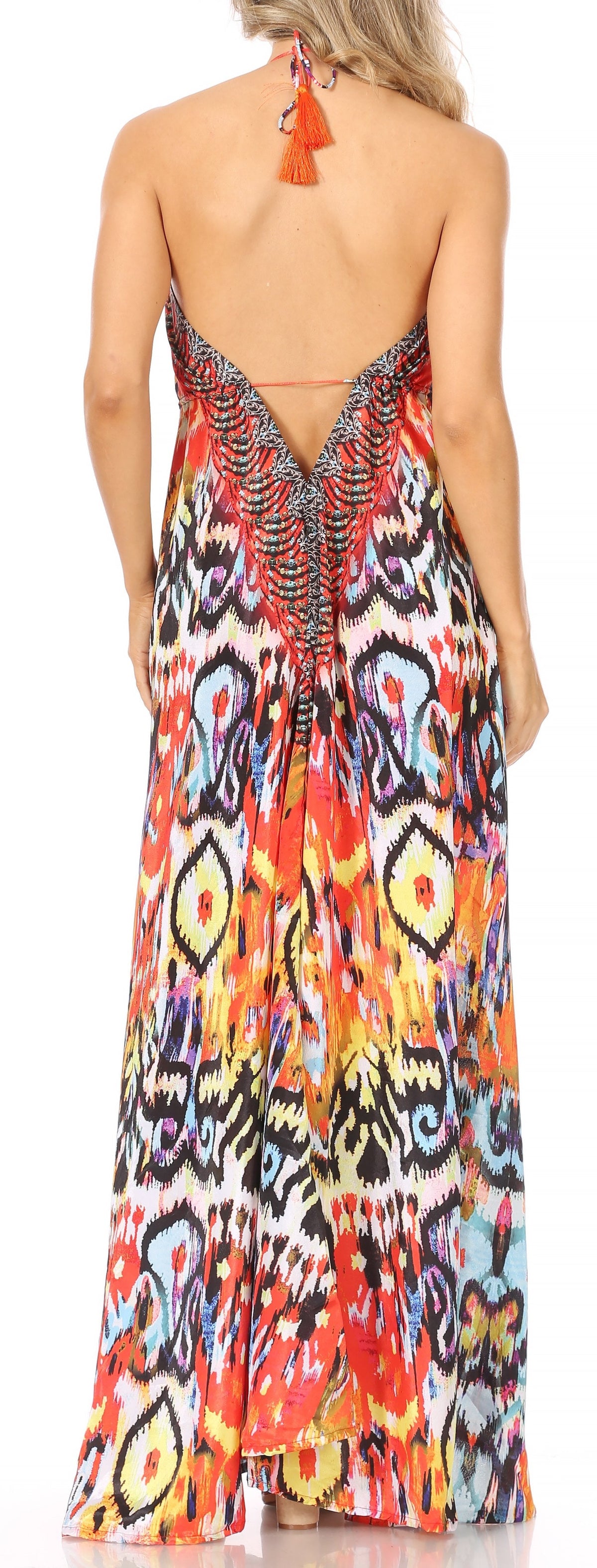Maxi High-Low Halter Beach Dress