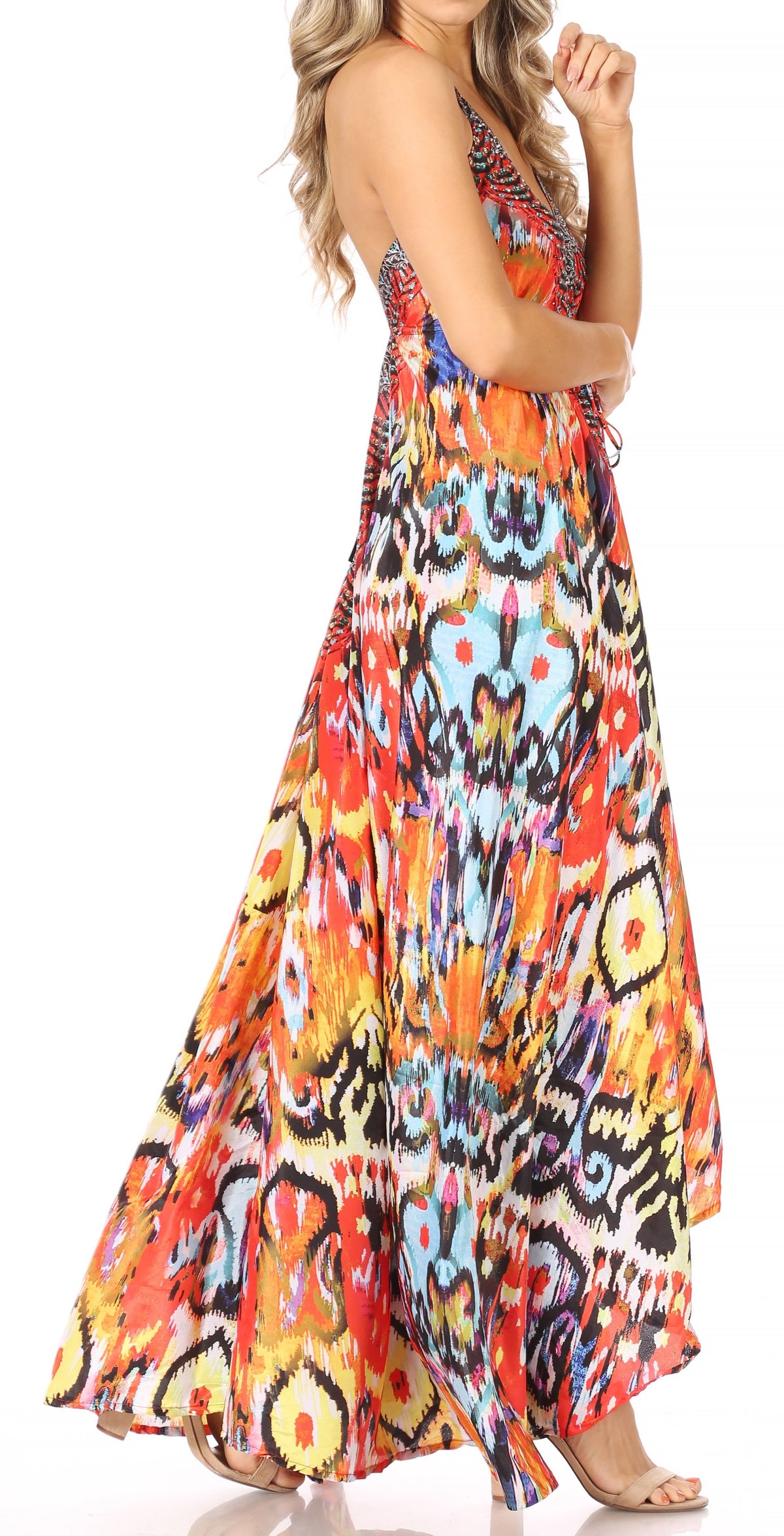 Maxi High-Low Halter Beach Dress