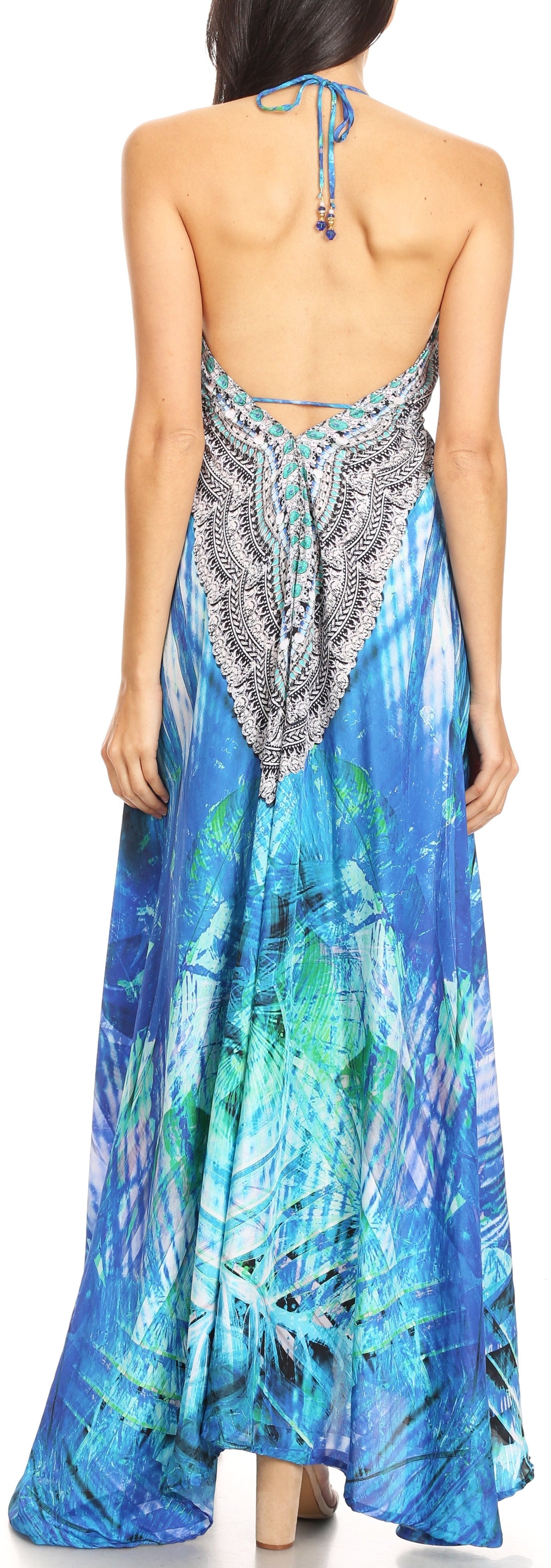 Maxi High-Low Halter Beach Dress