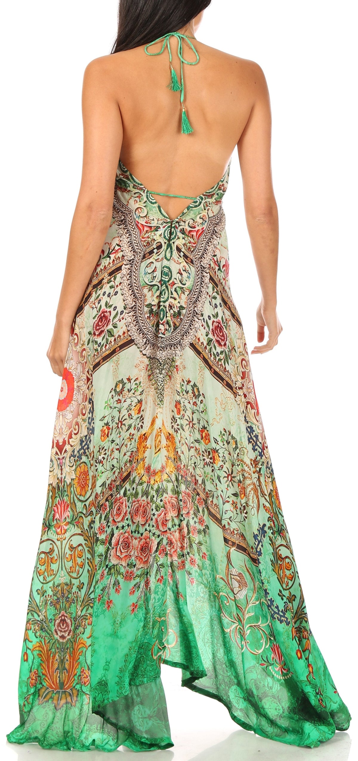 Maxi High-Low Halter Beach Dress