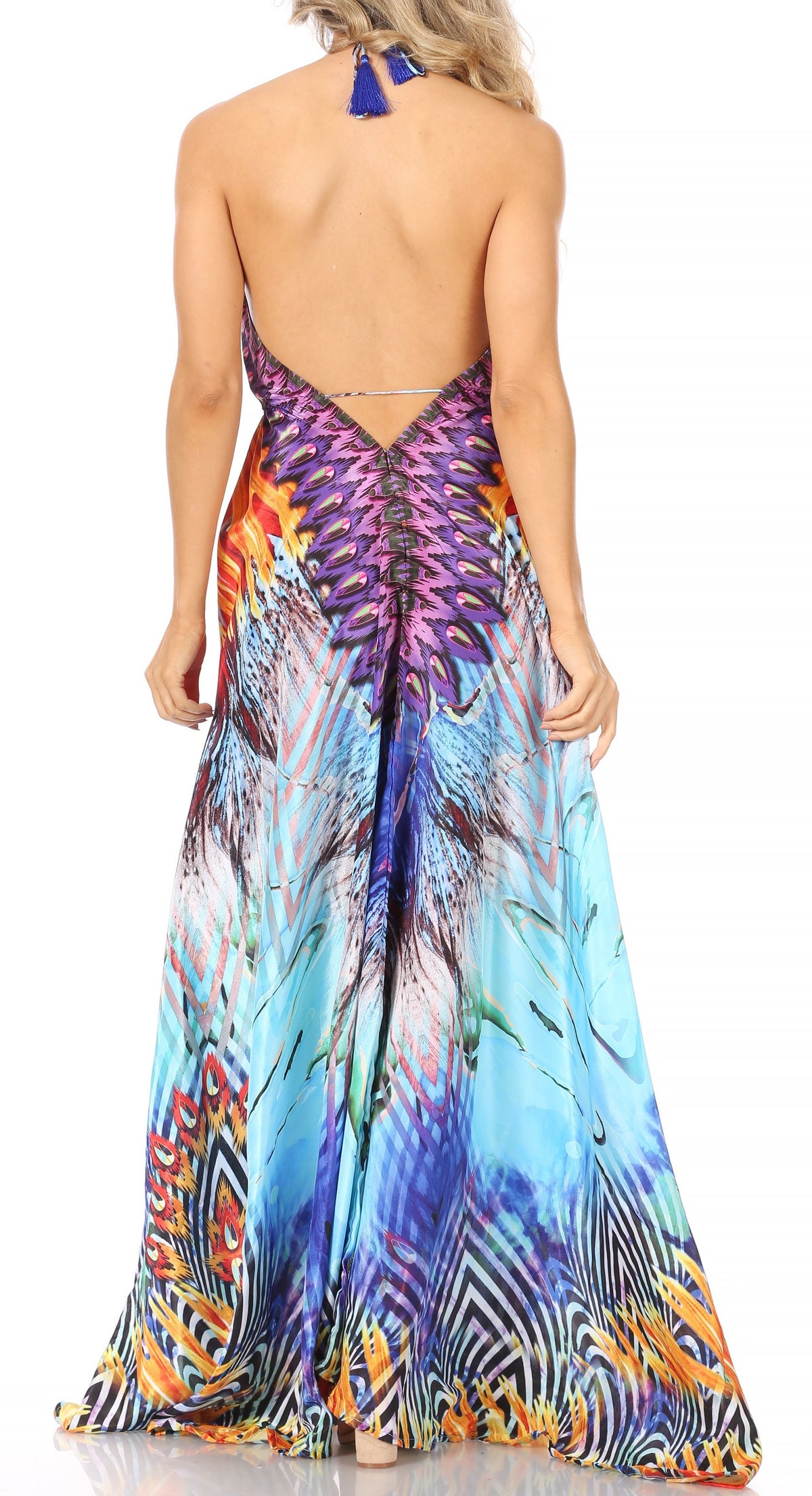 Maxi High-Low Halter Beach Dress