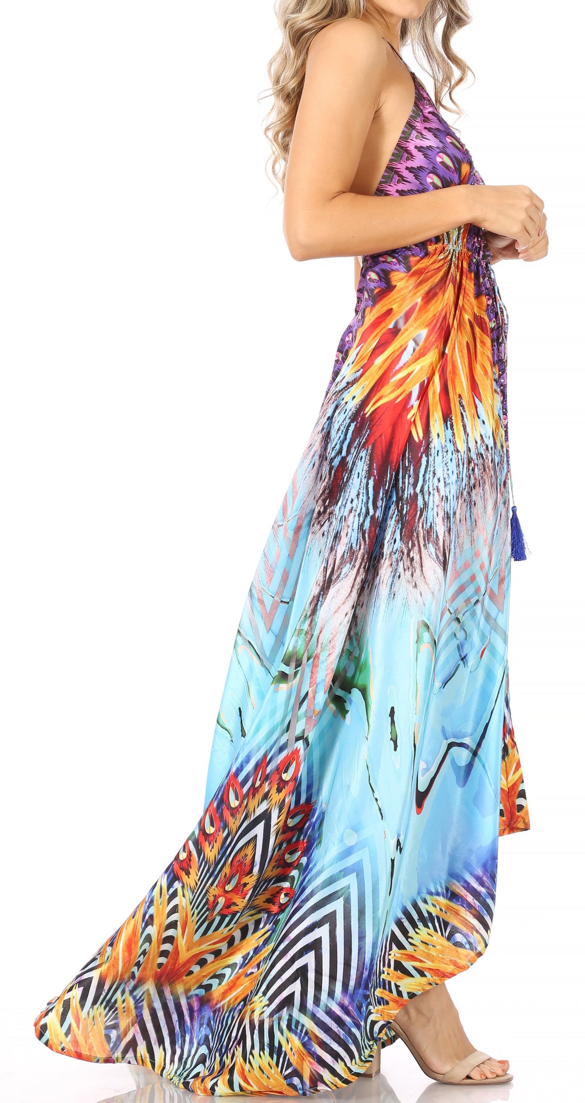 Maxi High-Low Halter Beach Dress