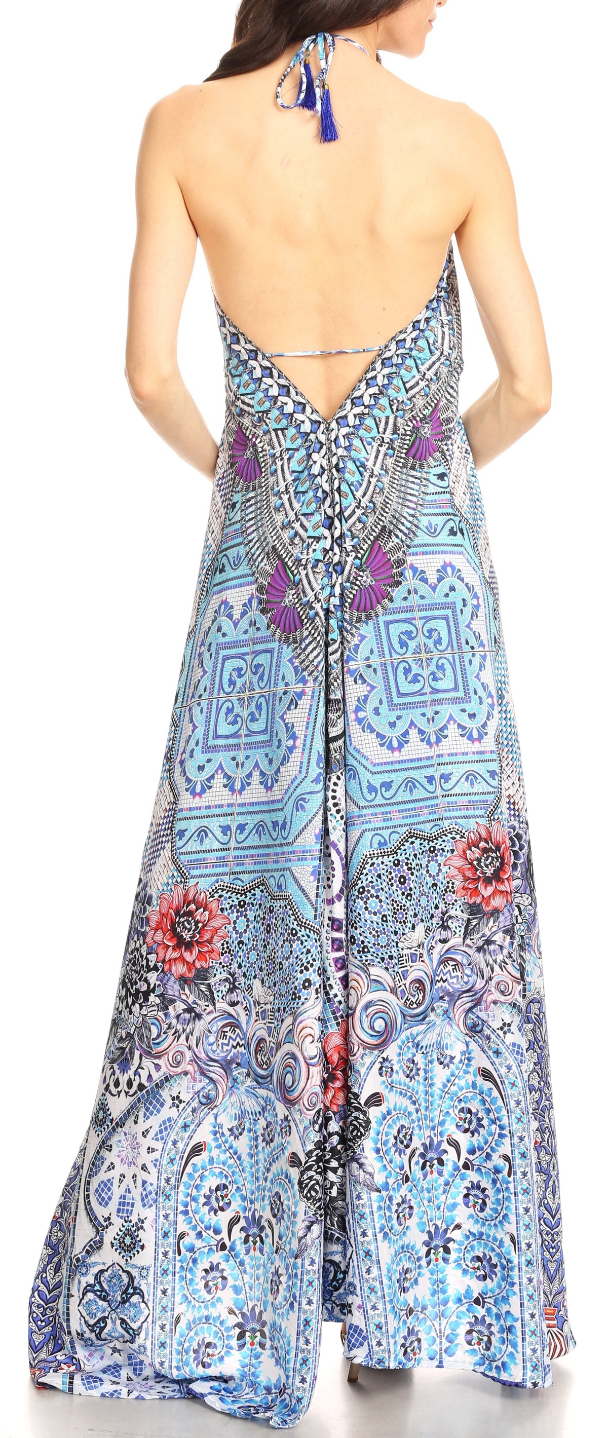 Maxi High-Low Halter Beach Dress