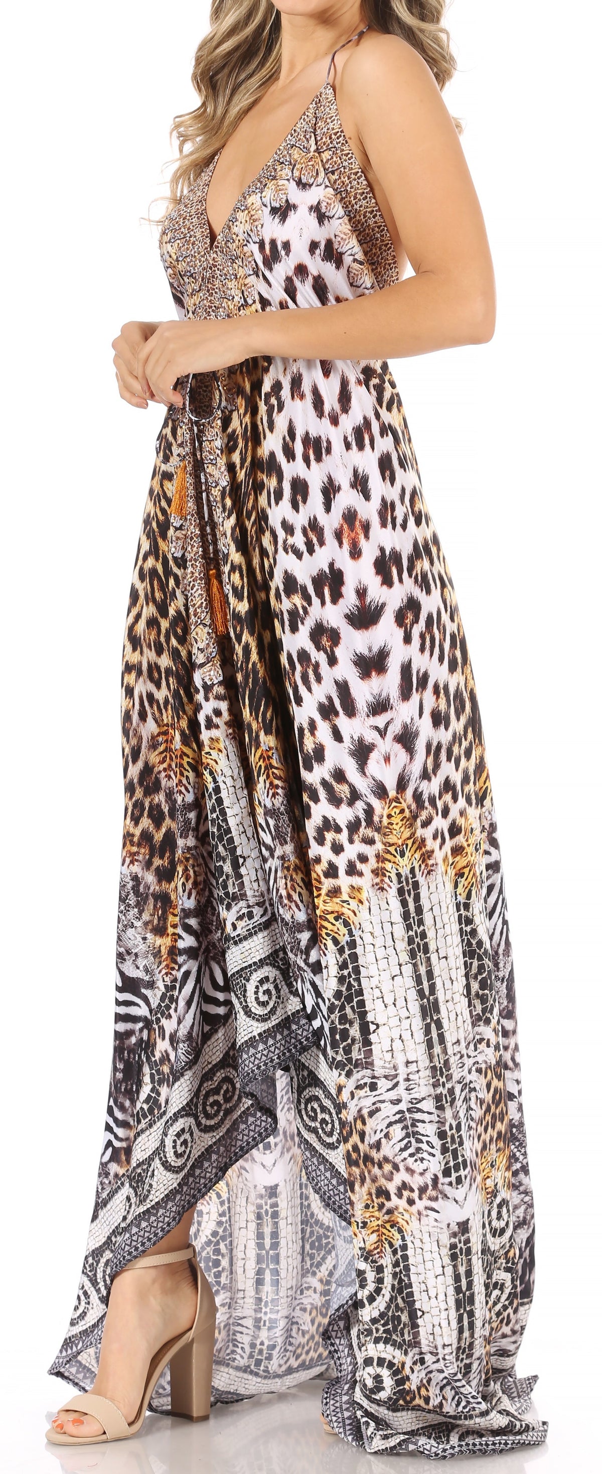 Maxi High-Low Halter Beach Dress