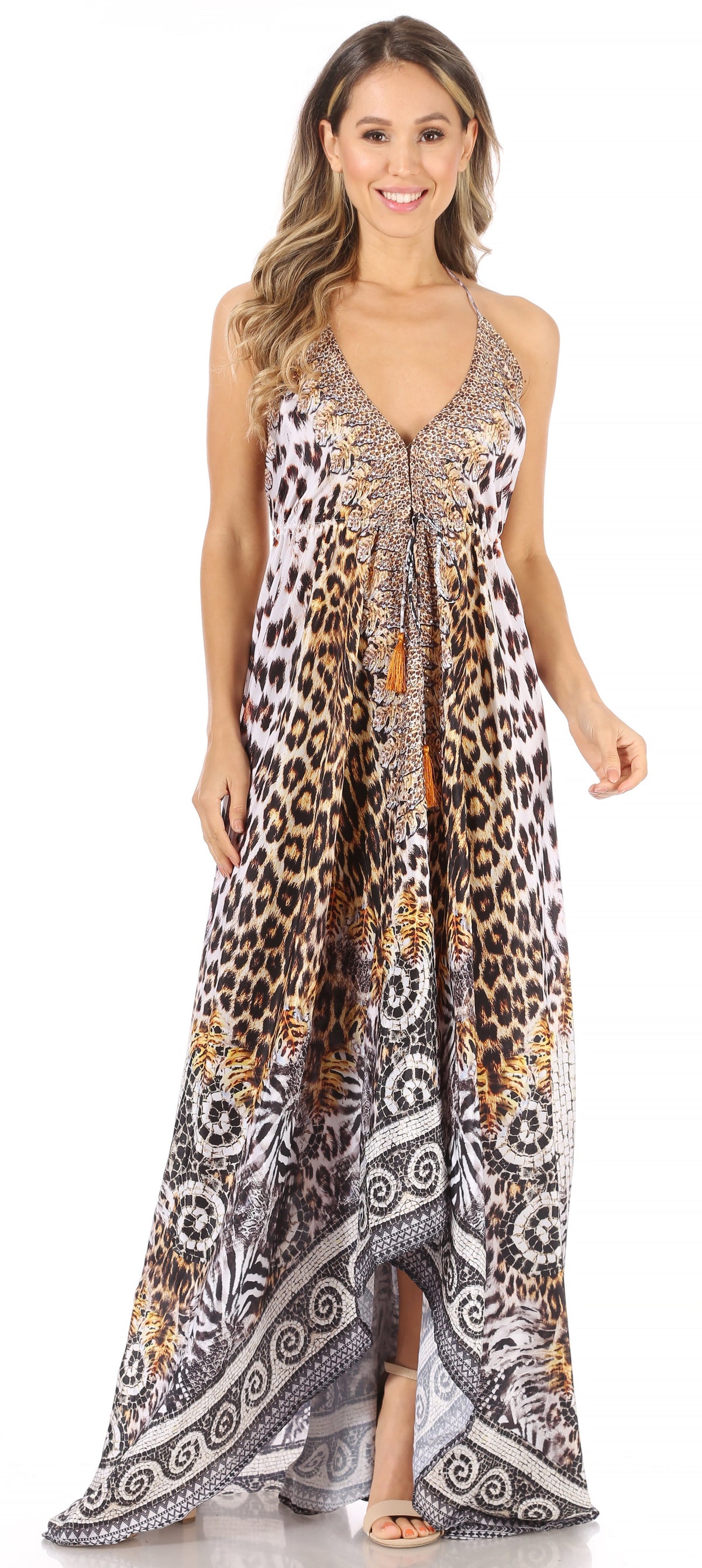 Maxi High-Low Halter Beach Dress