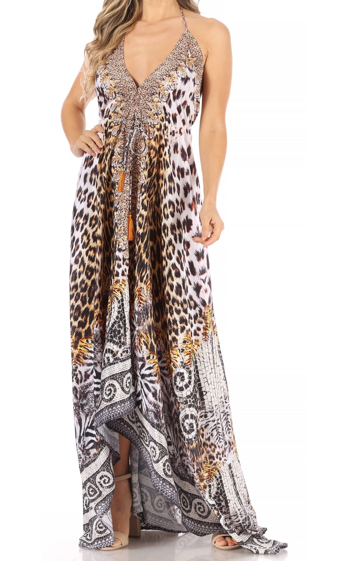 Maxi High-Low Halter Beach Dress