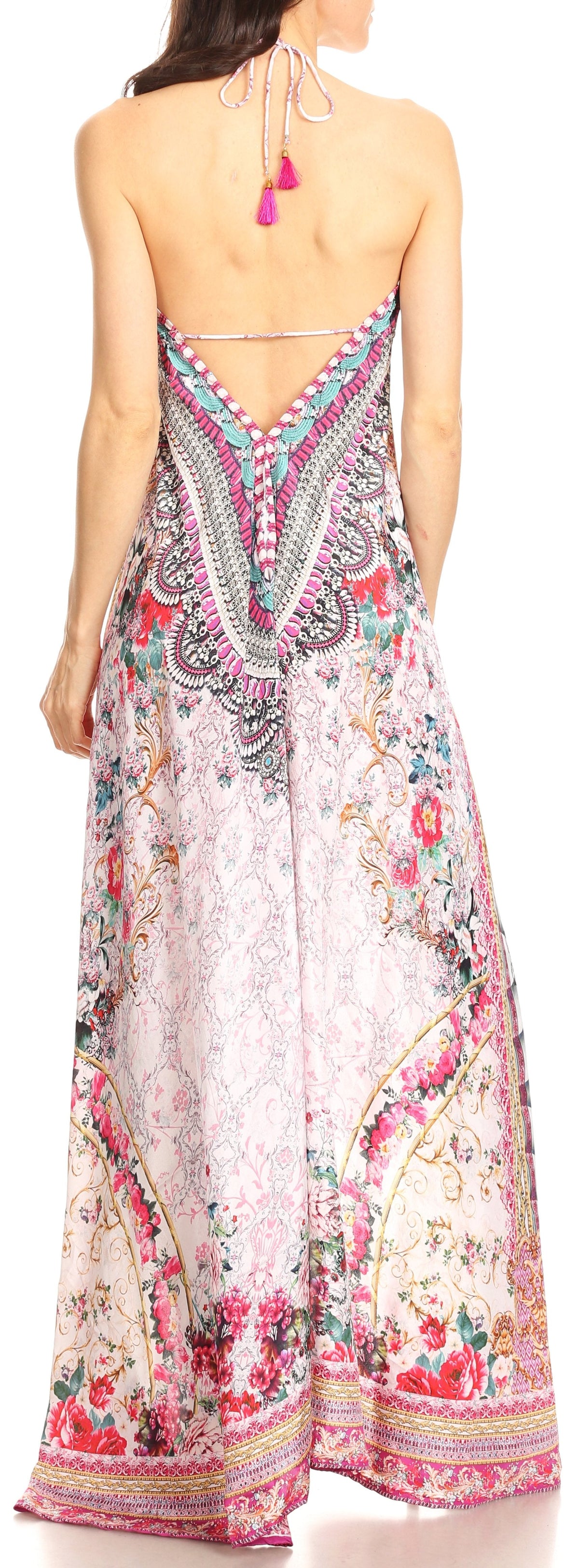 Maxi High-Low Halter Beach Dress