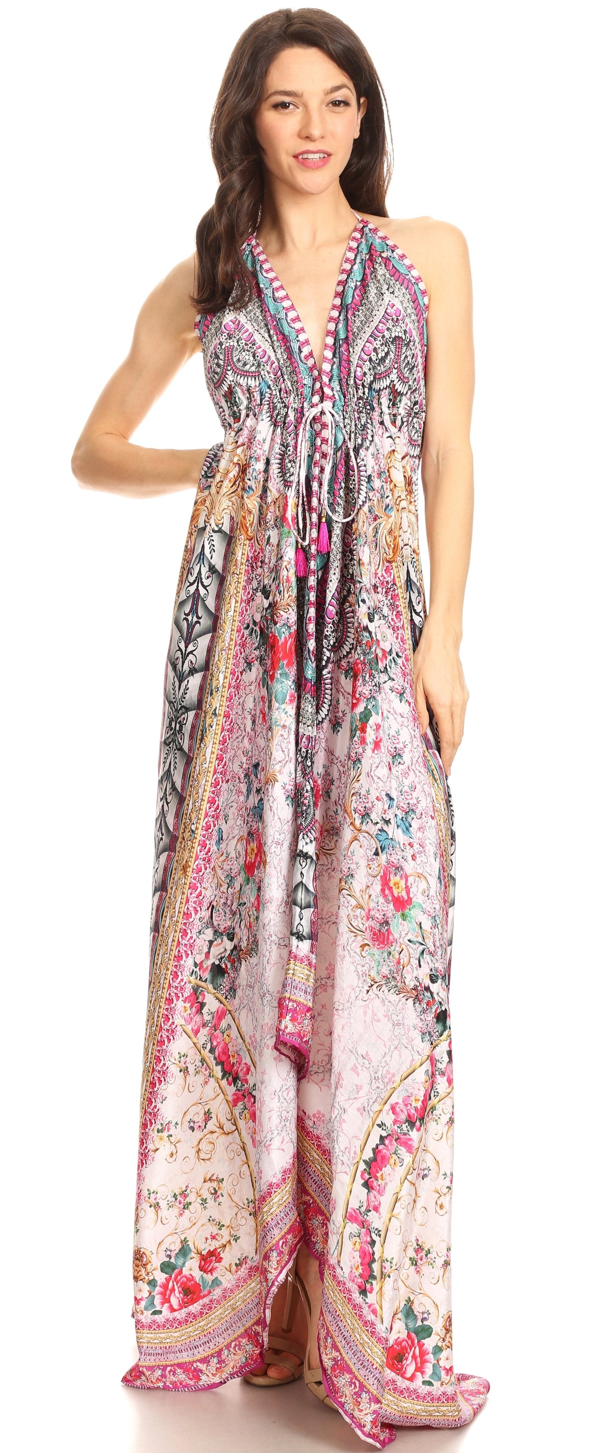 Maxi High-Low Halter Beach Dress