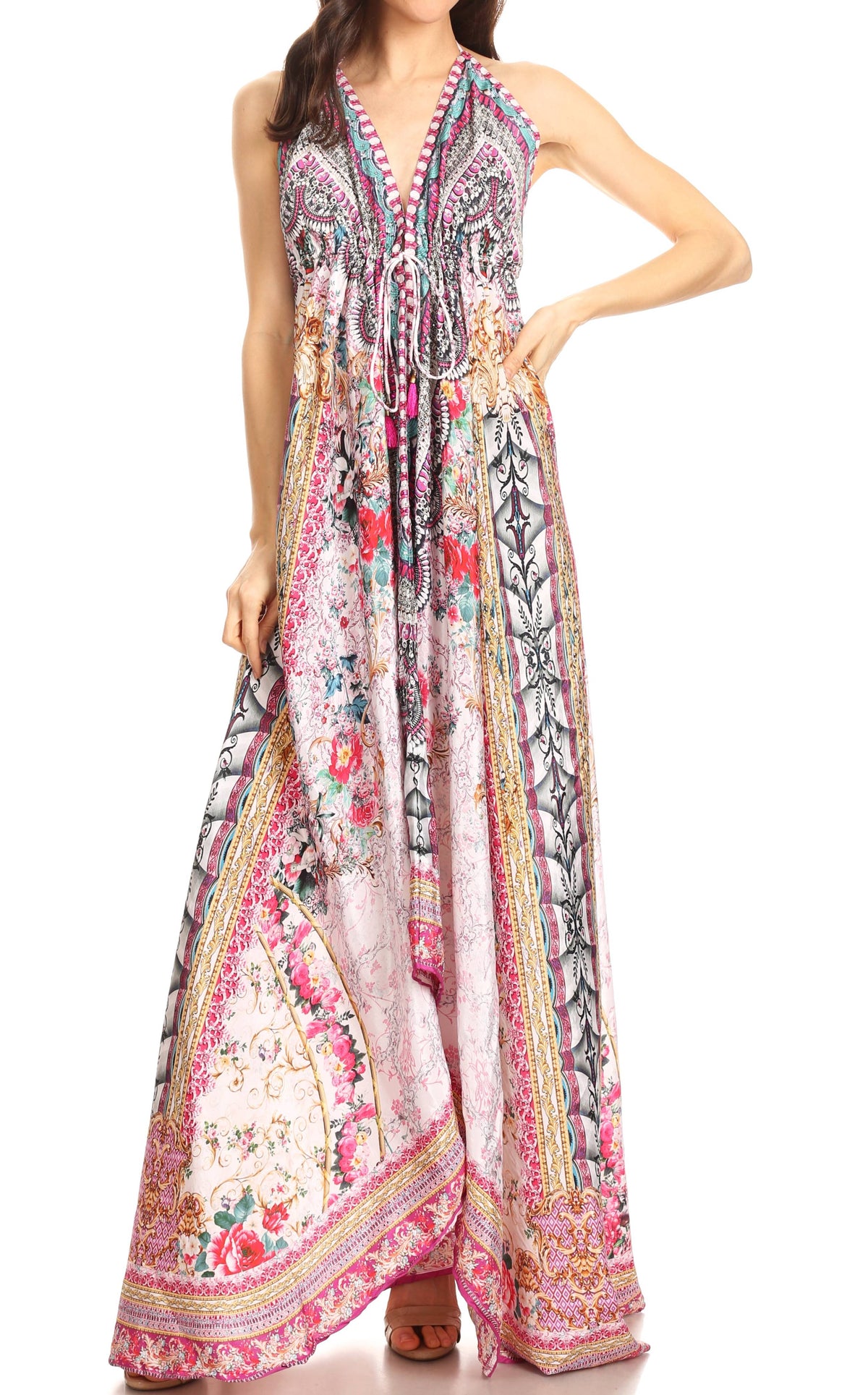 Maxi High-Low Halter Beach Dress