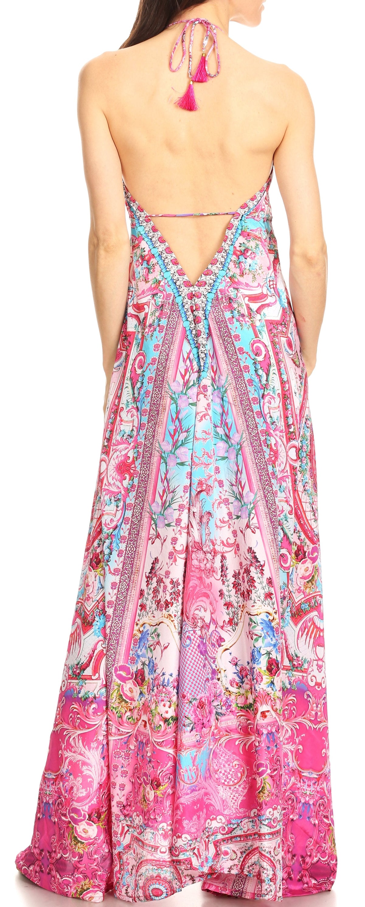 Maxi High-Low Halter Beach Dress