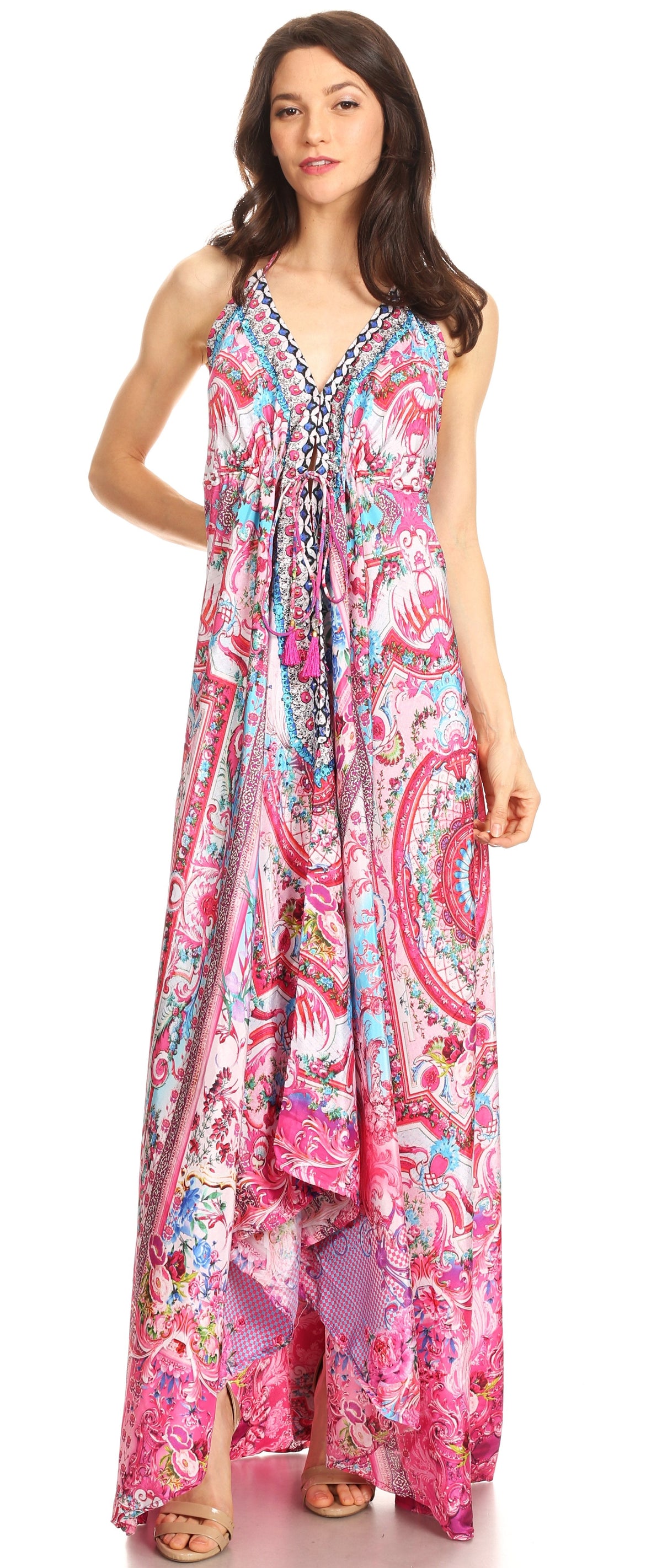 Maxi High-Low Halter Beach Dress