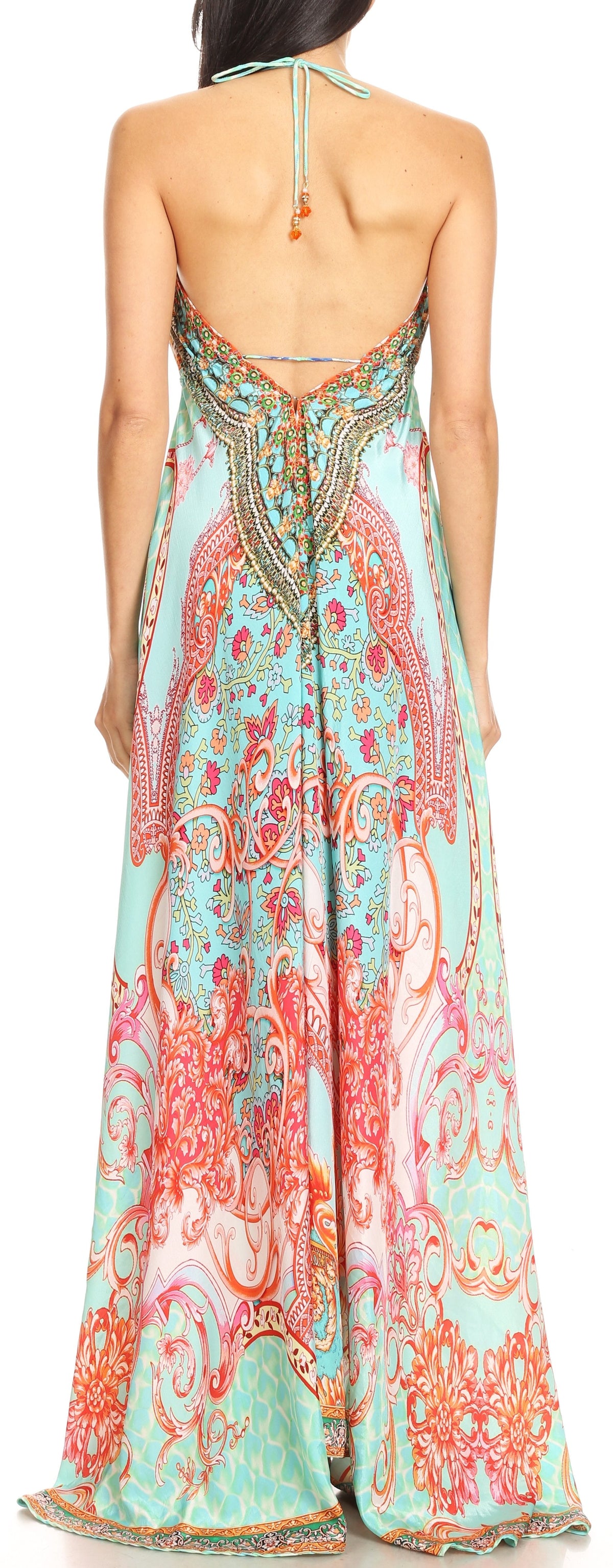 Maxi High-Low Halter Beach Dress