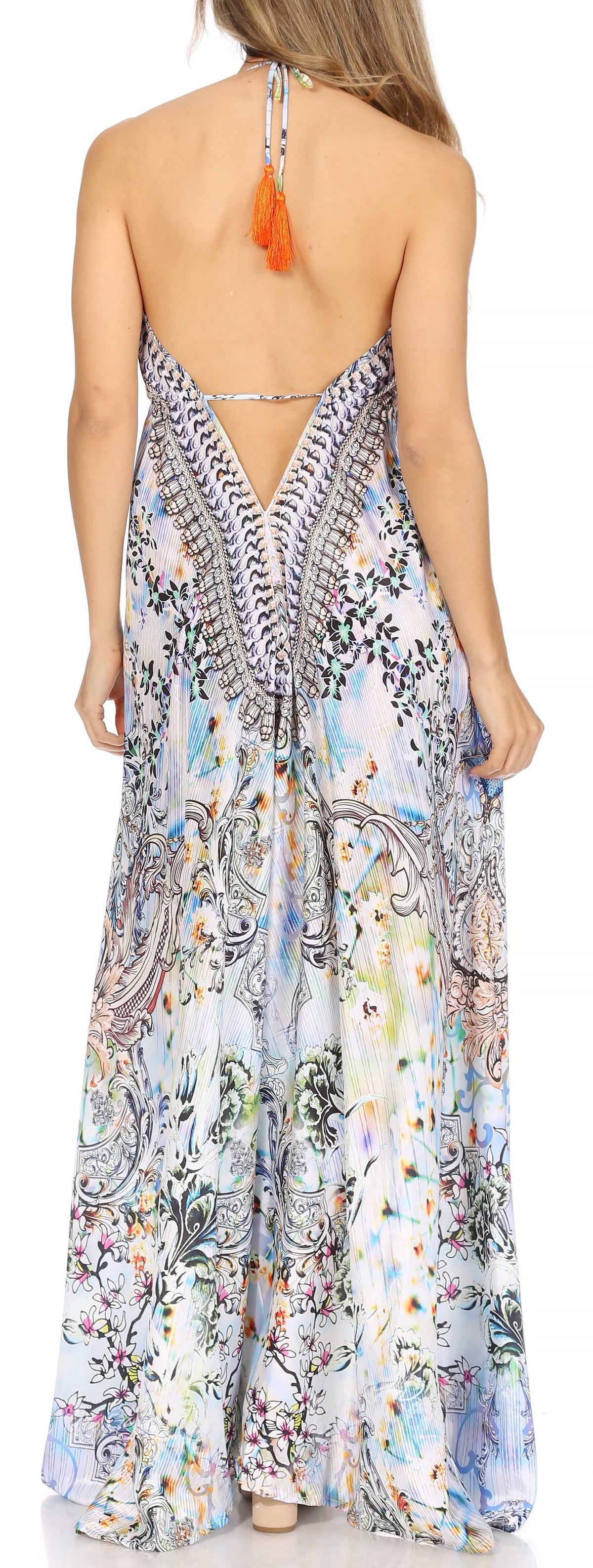 Maxi High-Low Halter Beach Dress