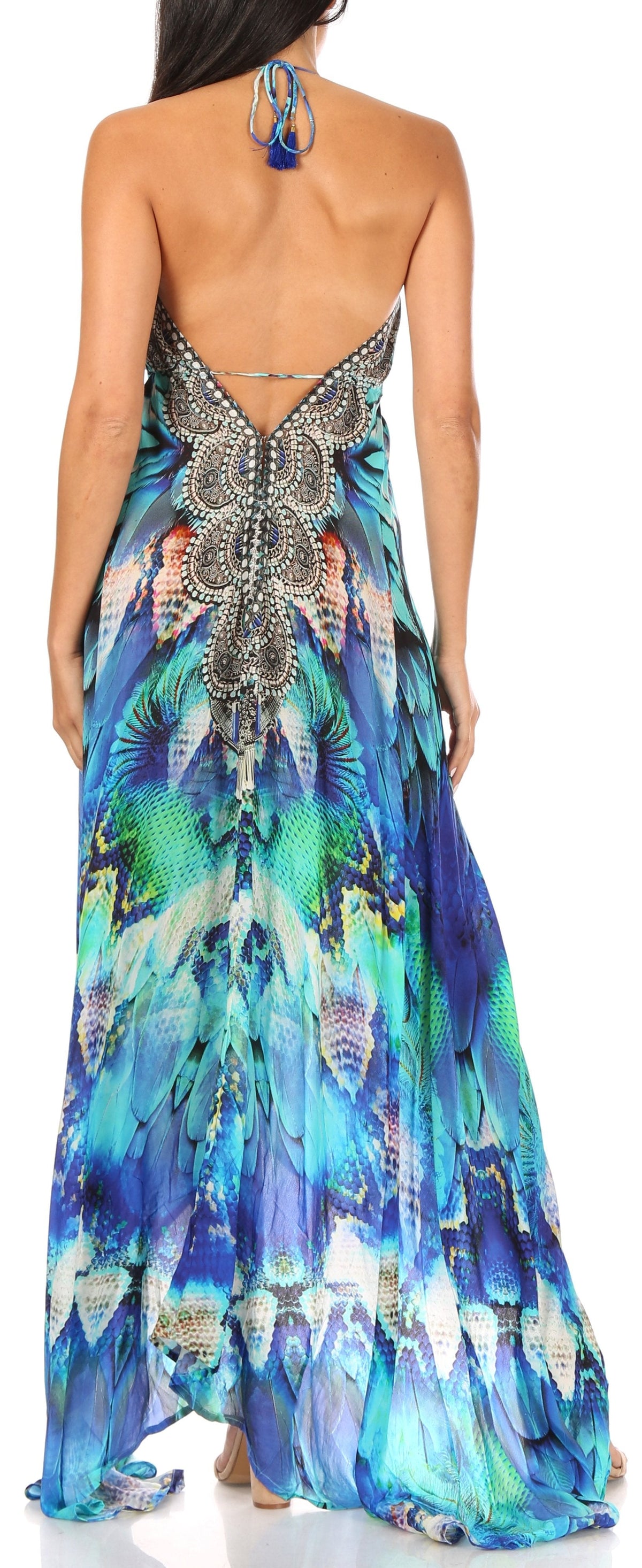 Maxi High-Low Halter Beach Dress