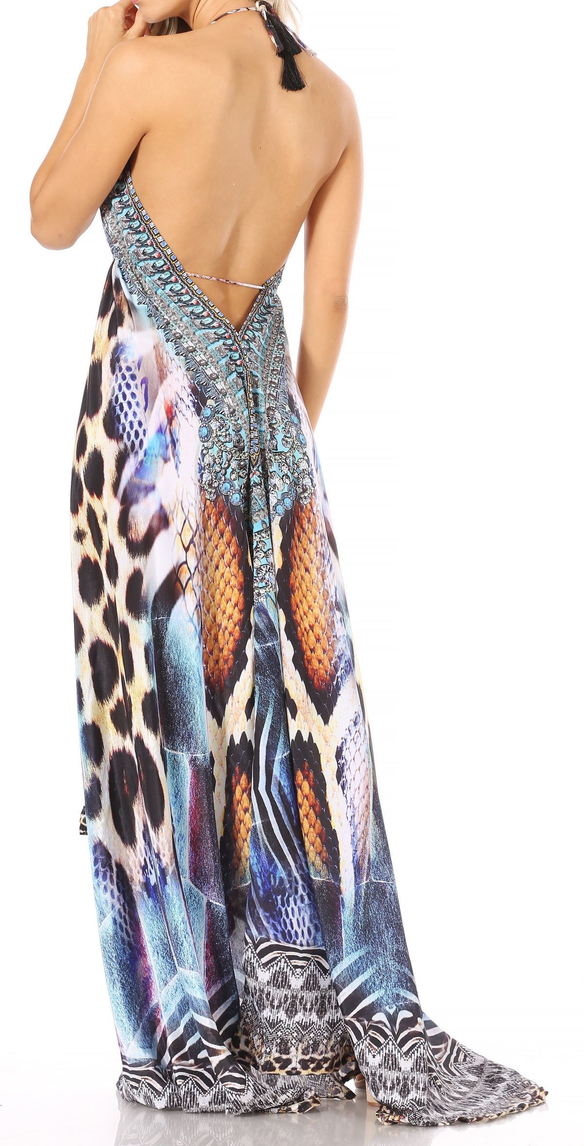 Maxi High-Low Halter Beach Dress