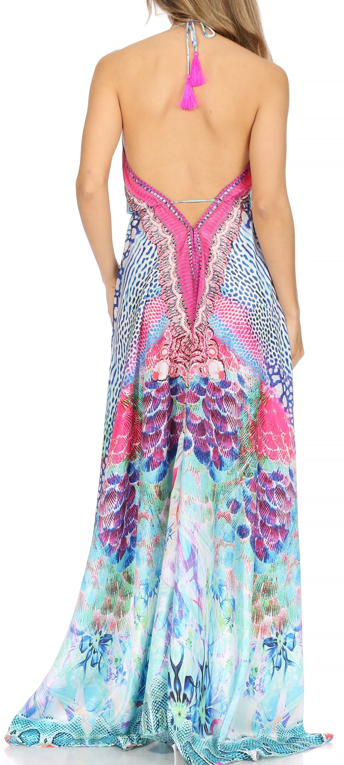 Maxi High-Low Halter Beach Dress