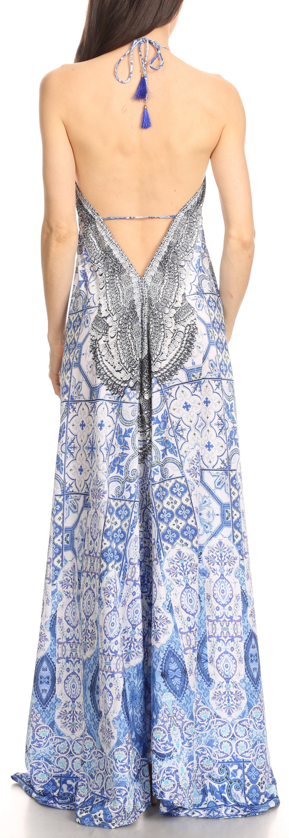 Maxi High-Low Halter Beach Dress