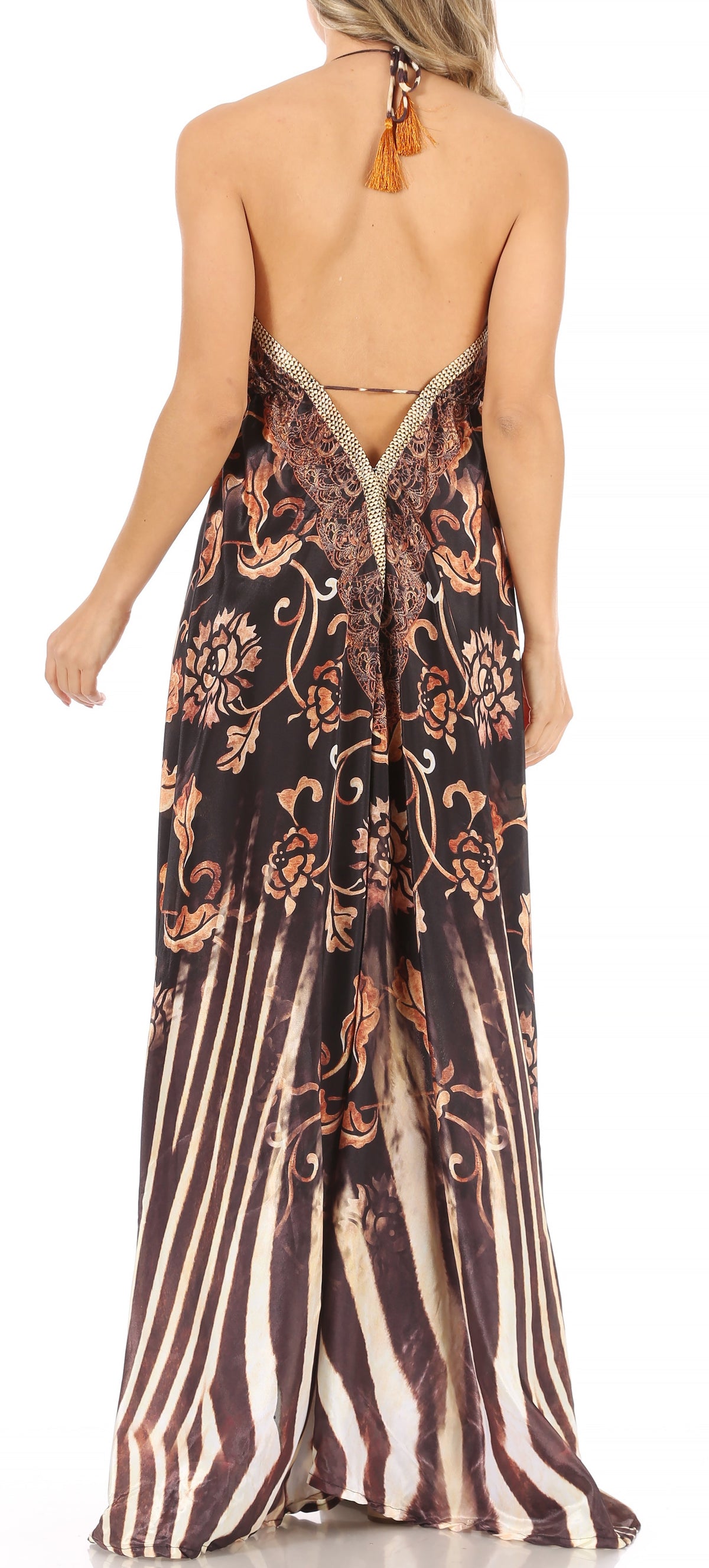 Maxi High-Low Halter Beach Dress