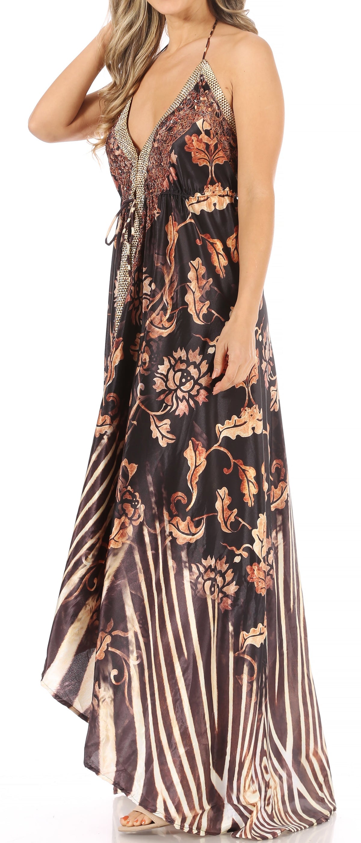 Maxi High-Low Halter Beach Dress