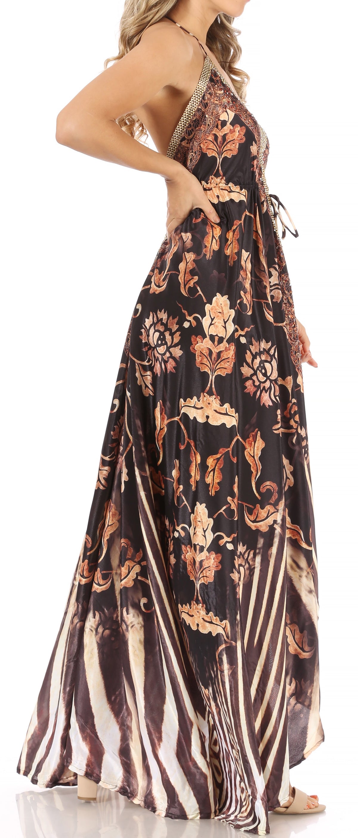 Maxi High-Low Halter Beach Dress