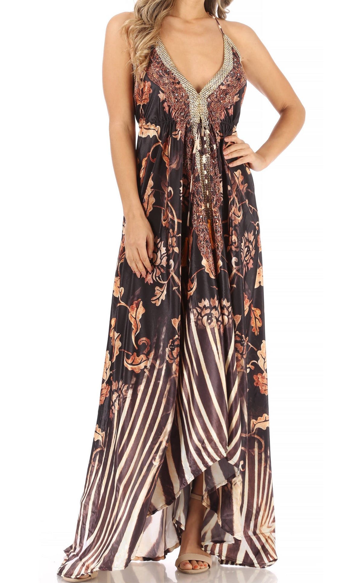 Maxi High-Low Halter Beach Dress