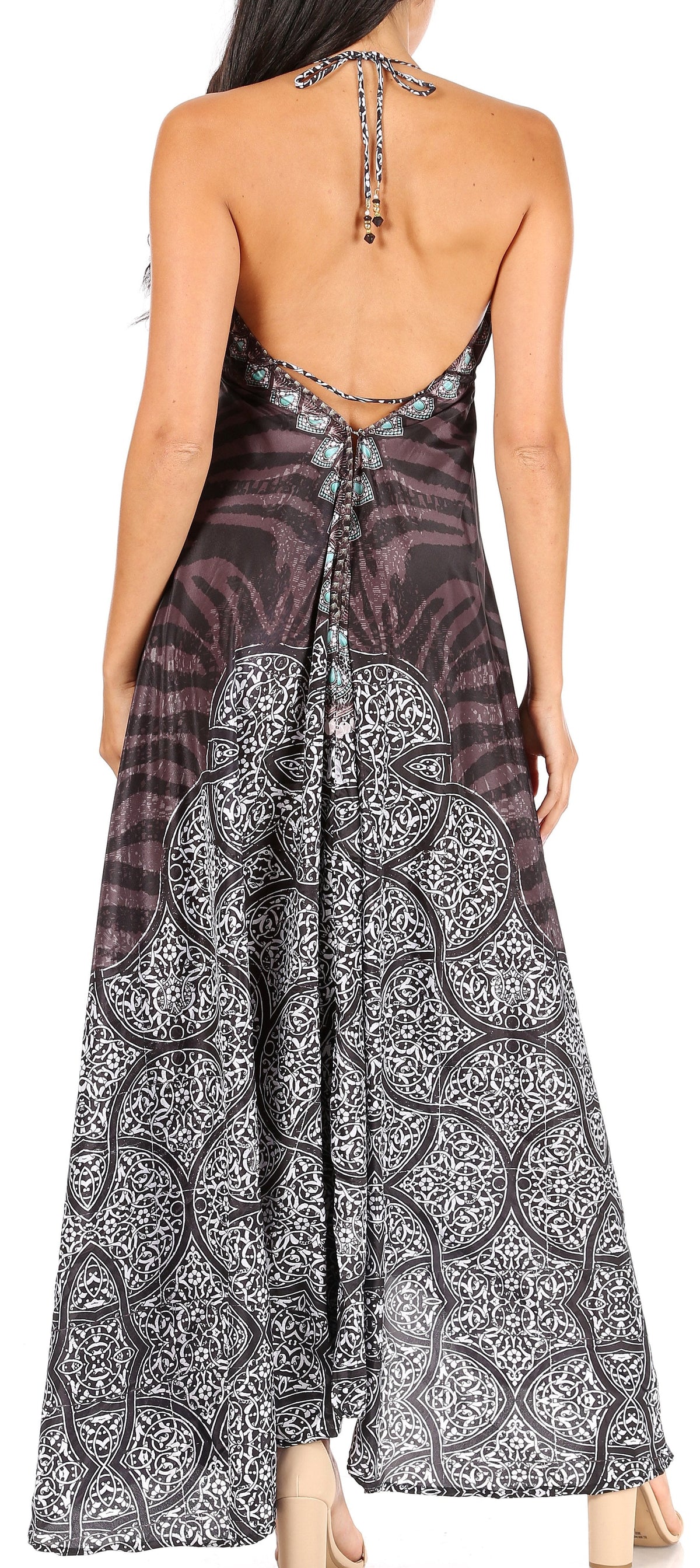 Maxi High-Low Halter Beach Dress