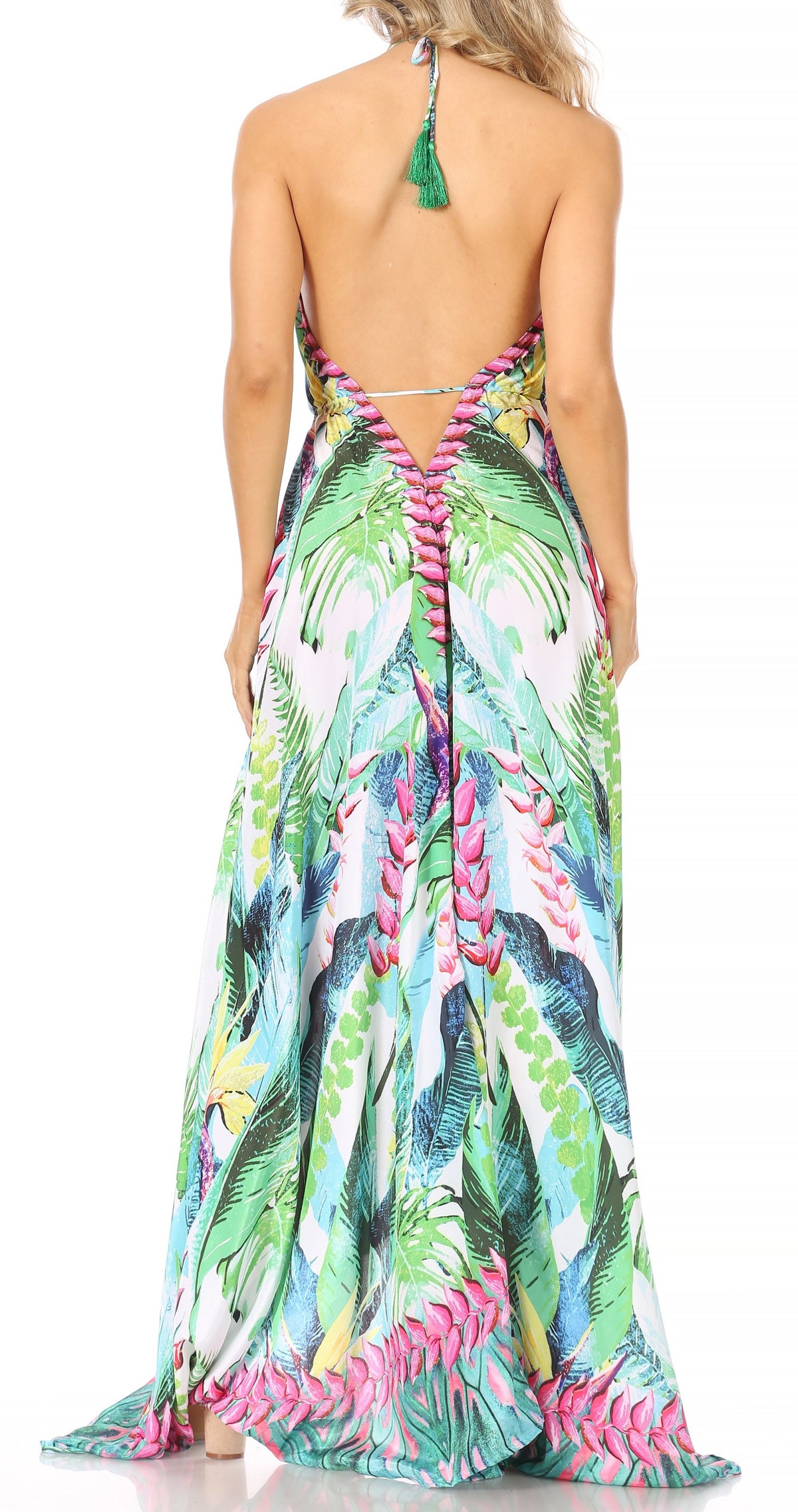 Maxi High-Low Halter Beach Dress