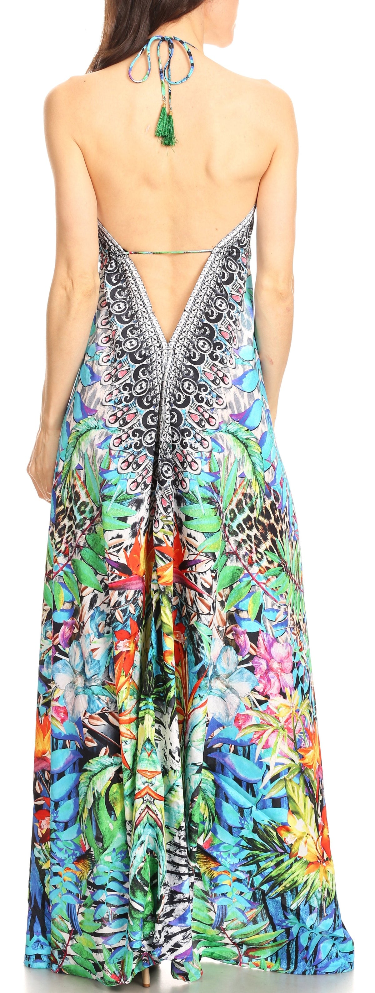 Maxi High-Low Halter Beach Dress