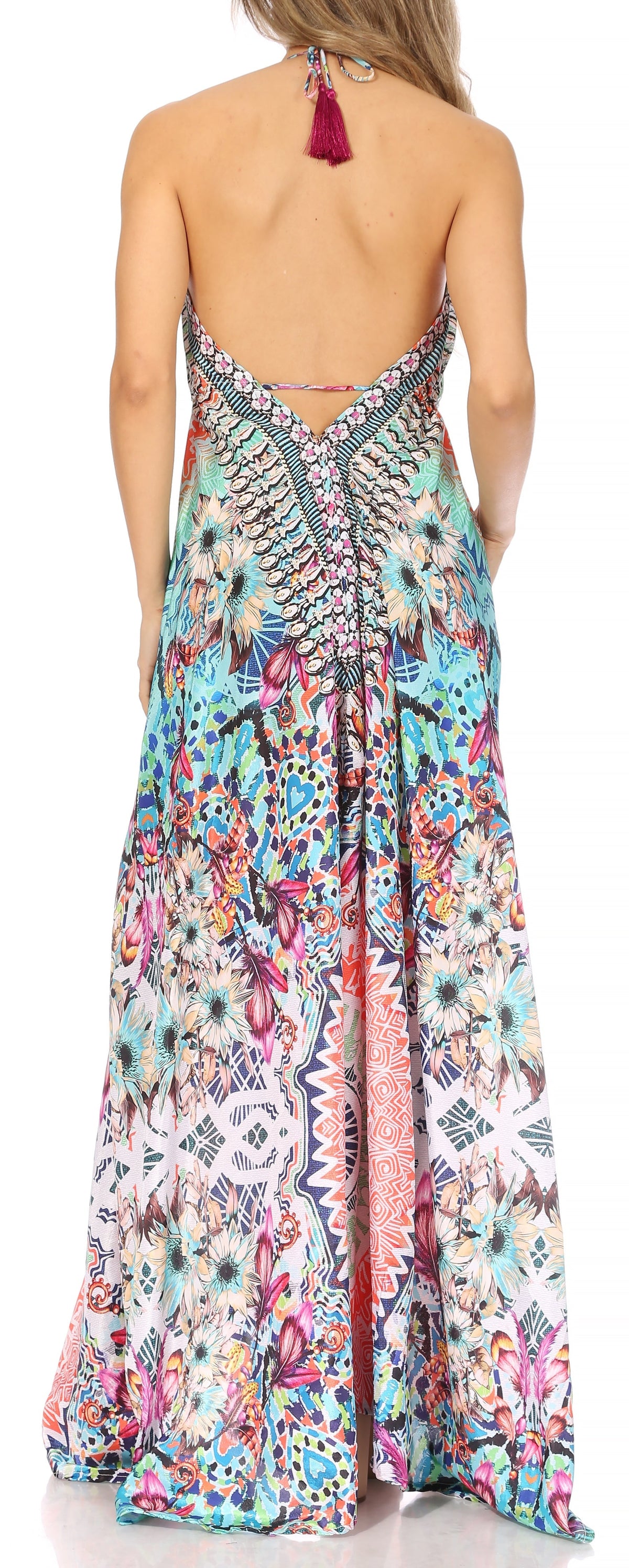 Maxi High-Low Halter Beach Dress