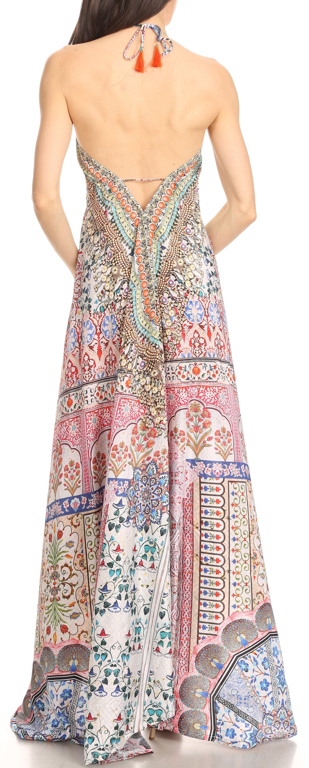 Maxi High-Low Halter Beach Dress