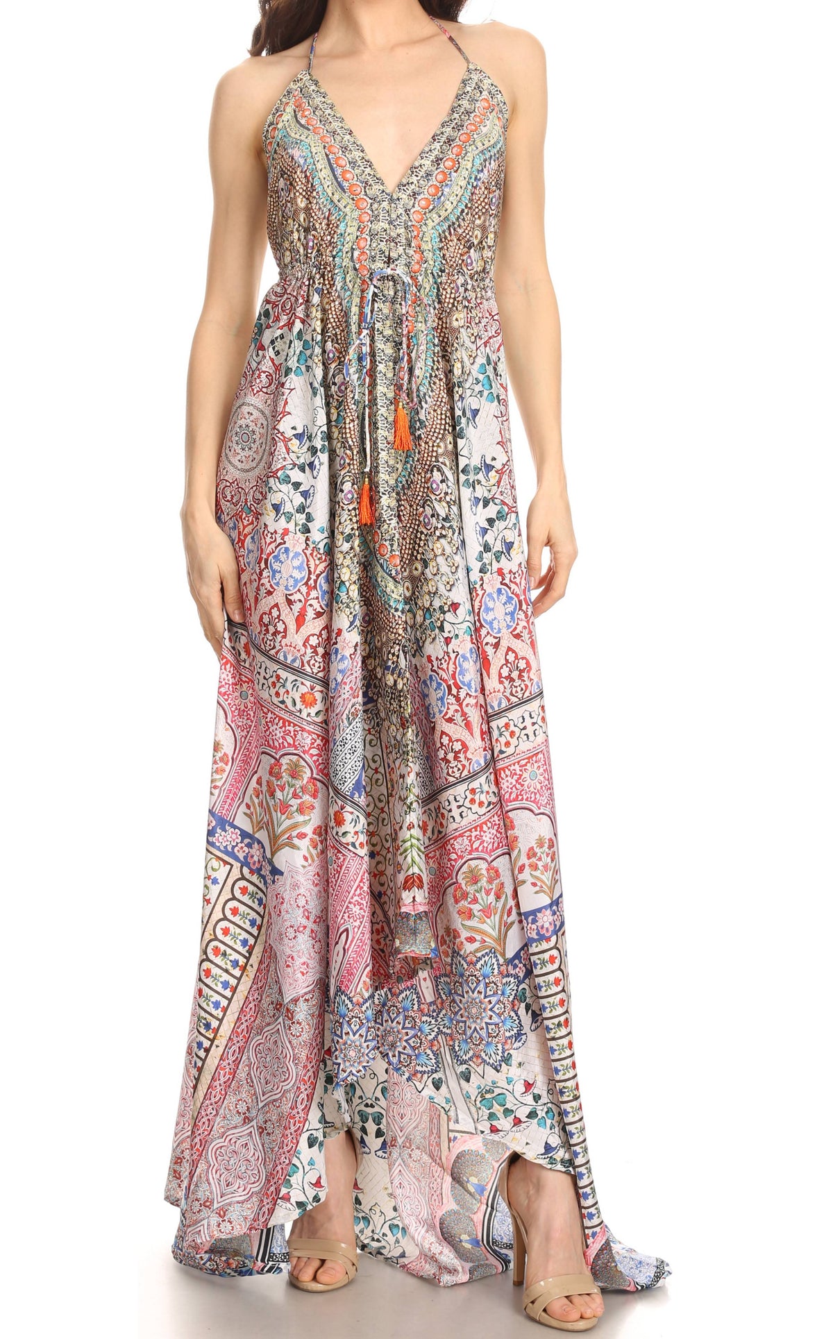 Maxi High-Low Halter Beach Dress