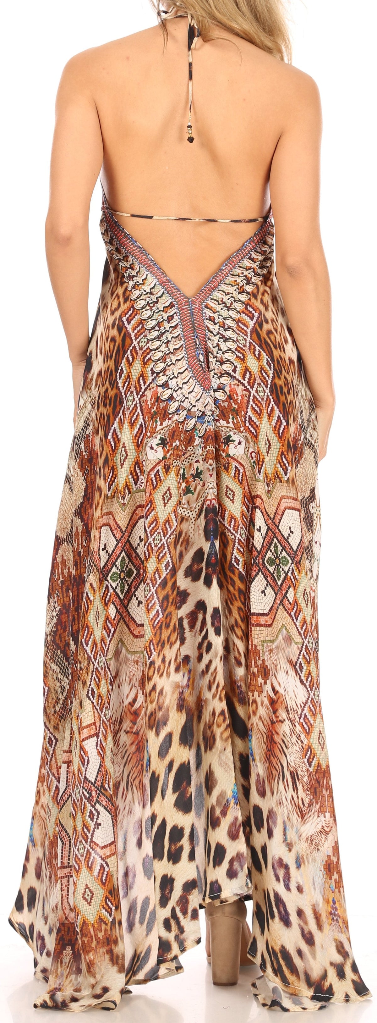 Maxi High-Low Halter Beach Dress