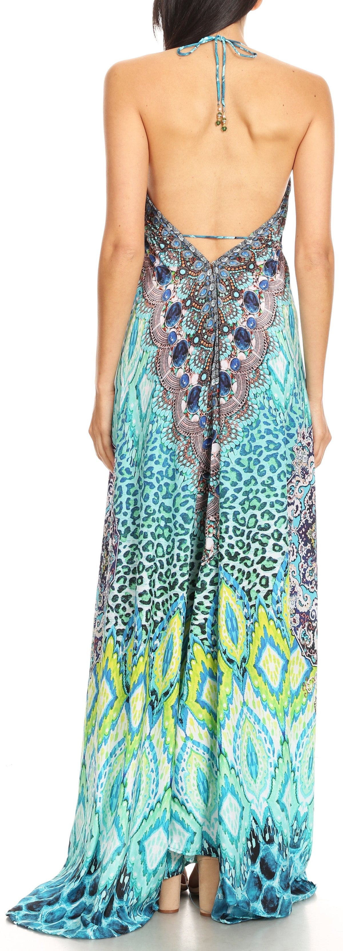 Maxi High-Low Halter Beach Dress
