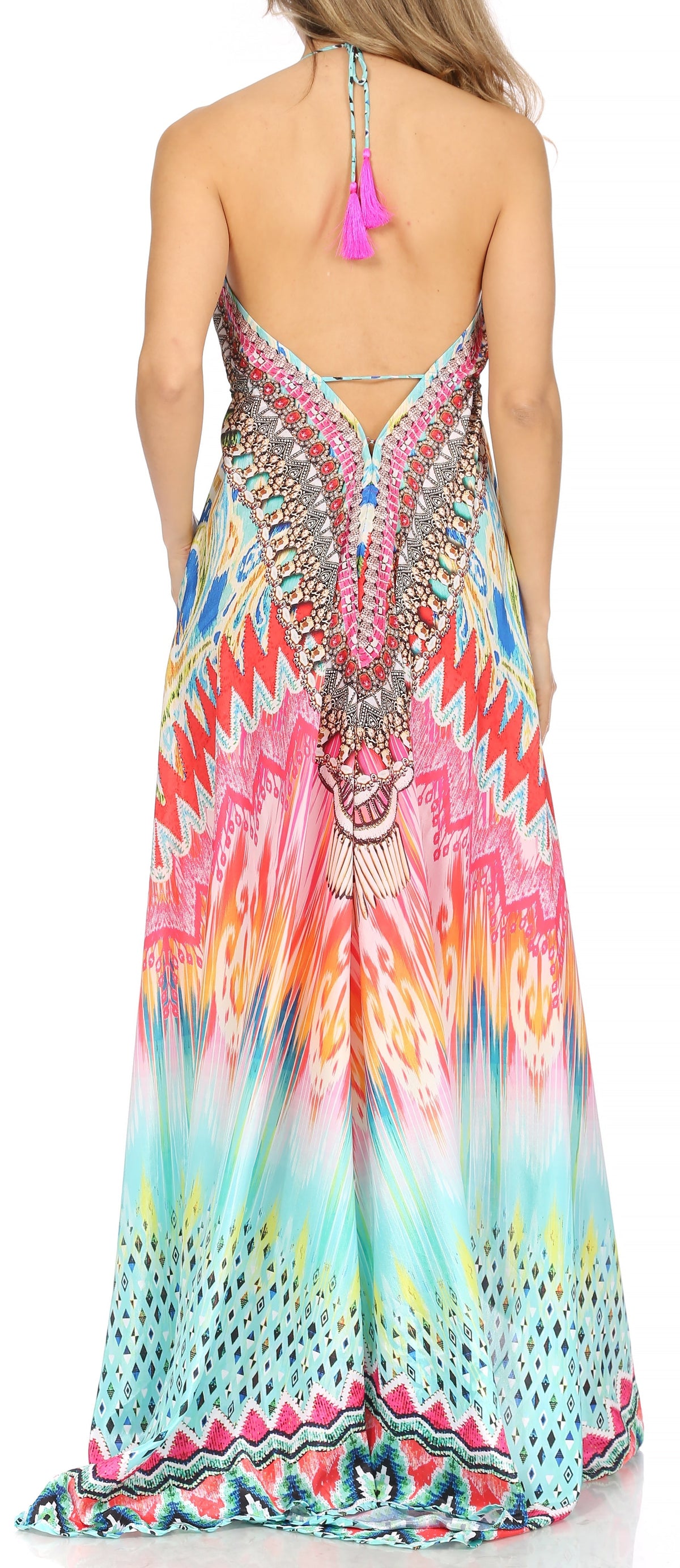 Maxi High-Low Halter Beach Dress
