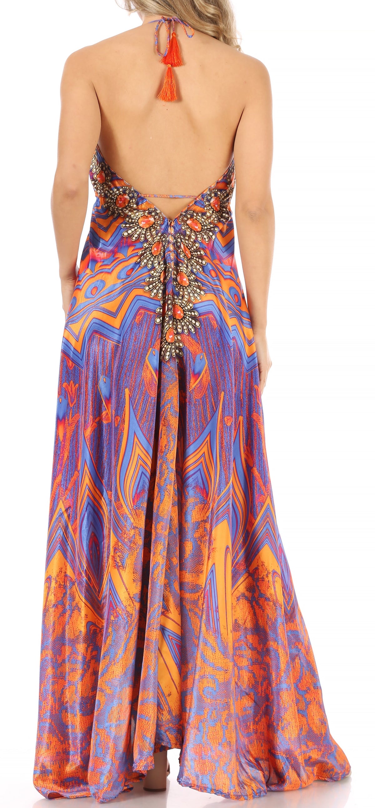 Maxi High-Low Halter Beach Dress