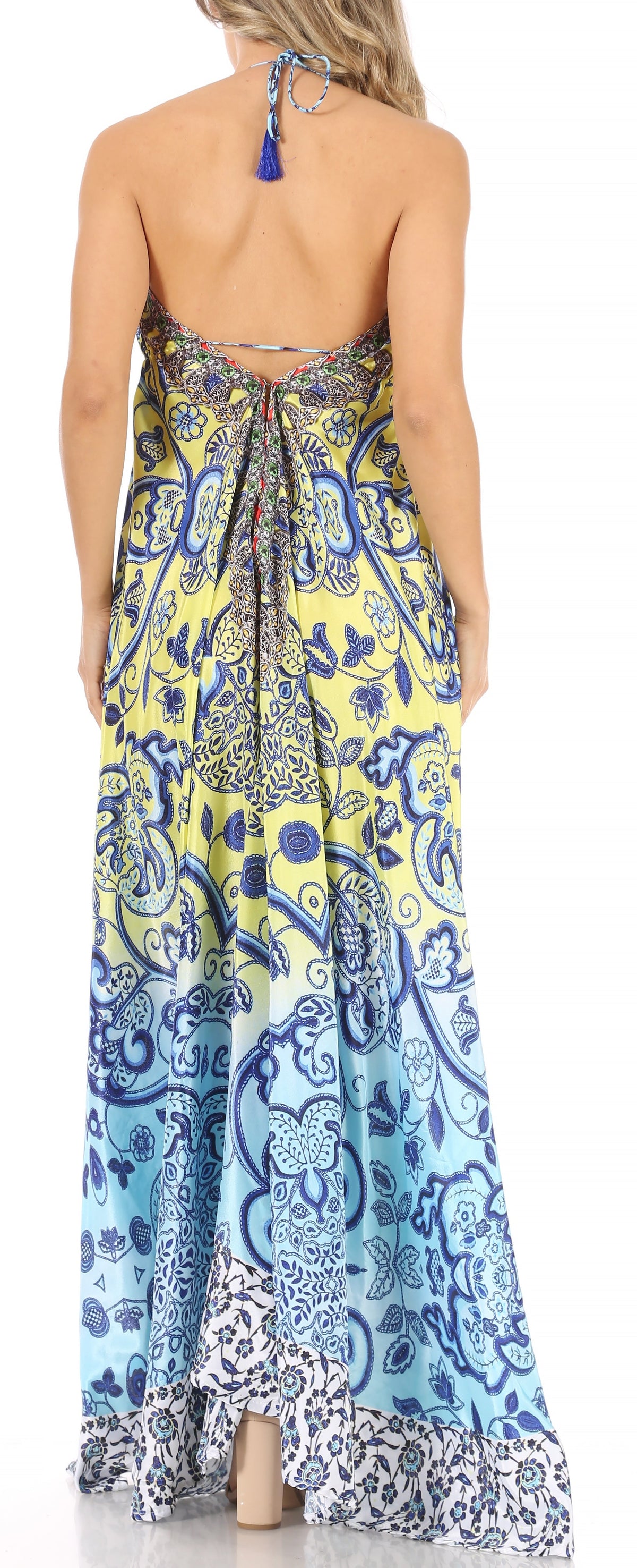 Maxi High-Low Halter Beach Dress