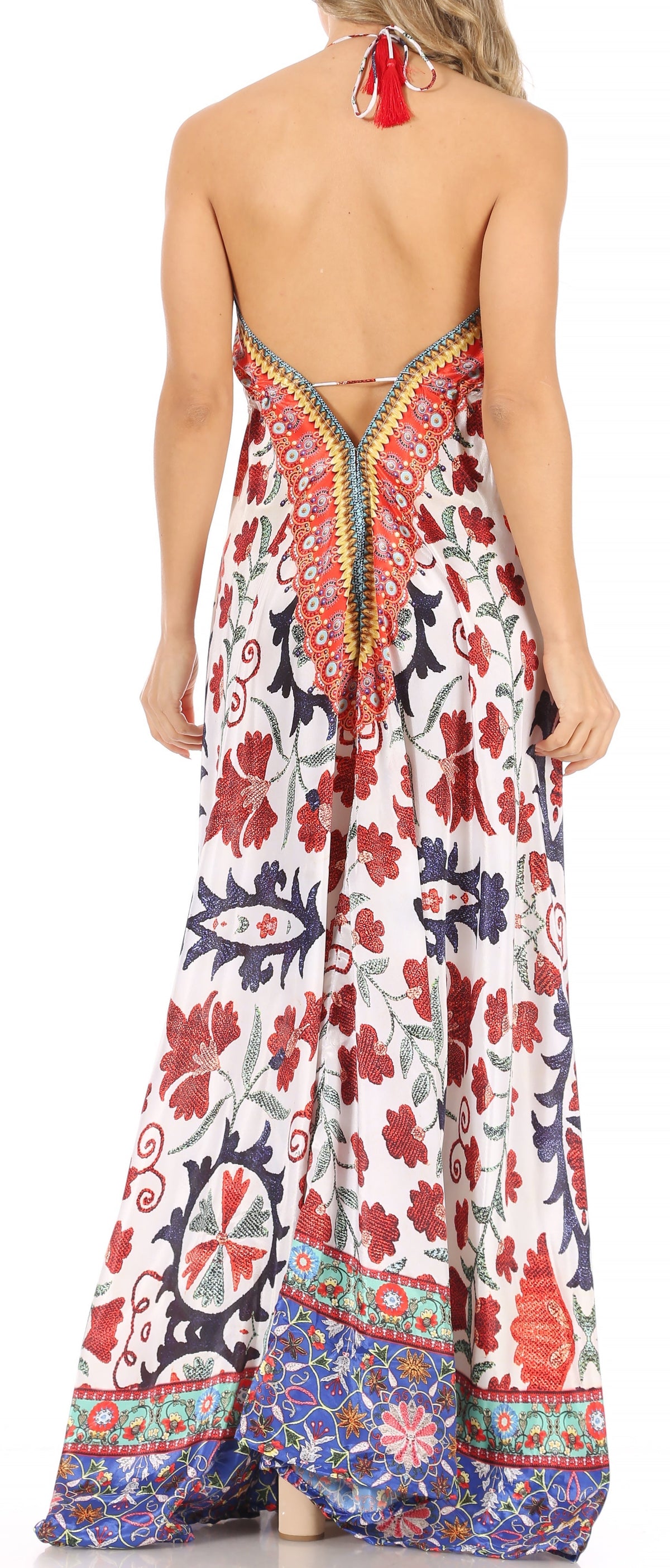 Maxi High-Low Halter Beach Dress