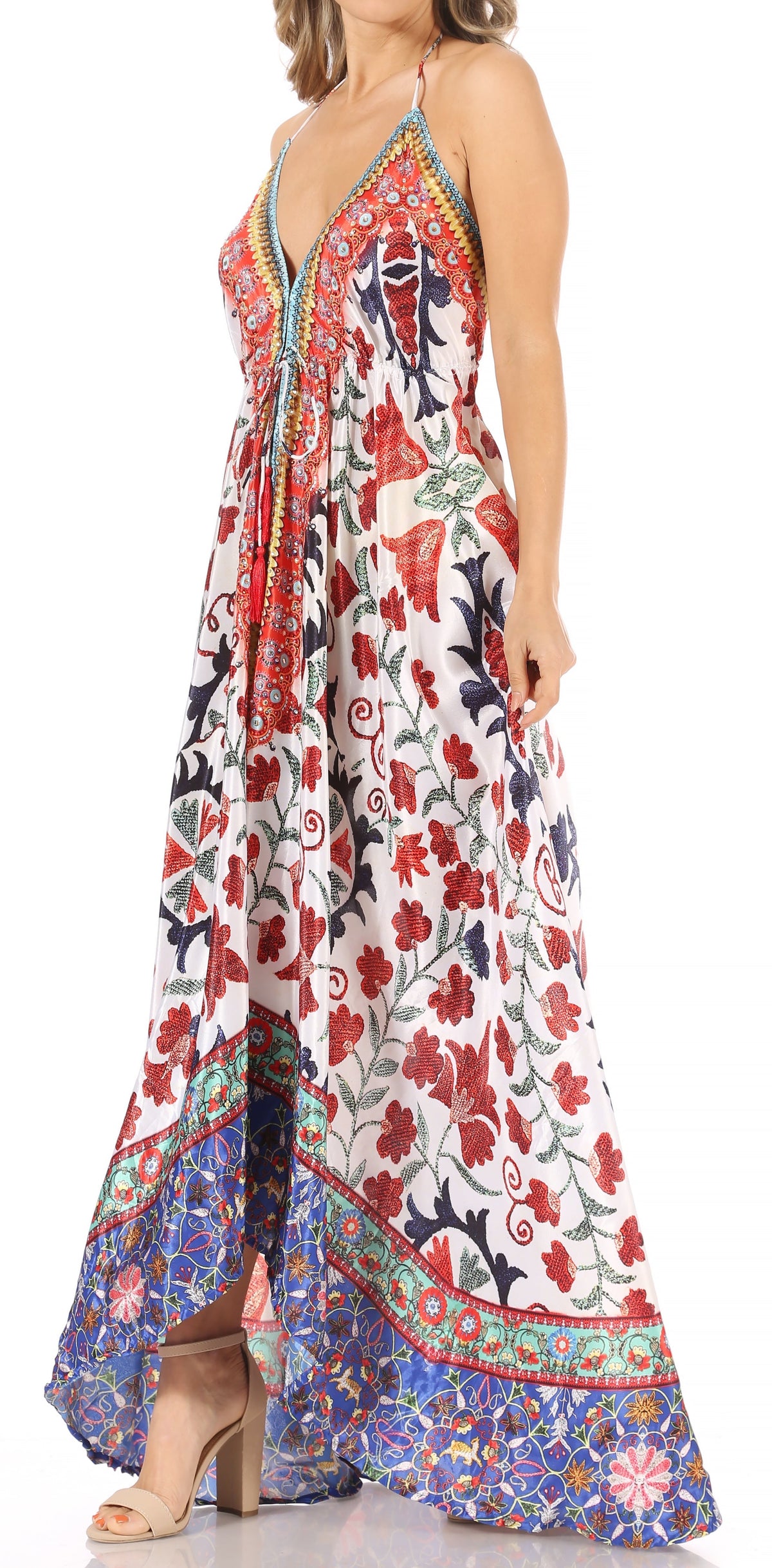 Maxi High-Low Halter Beach Dress