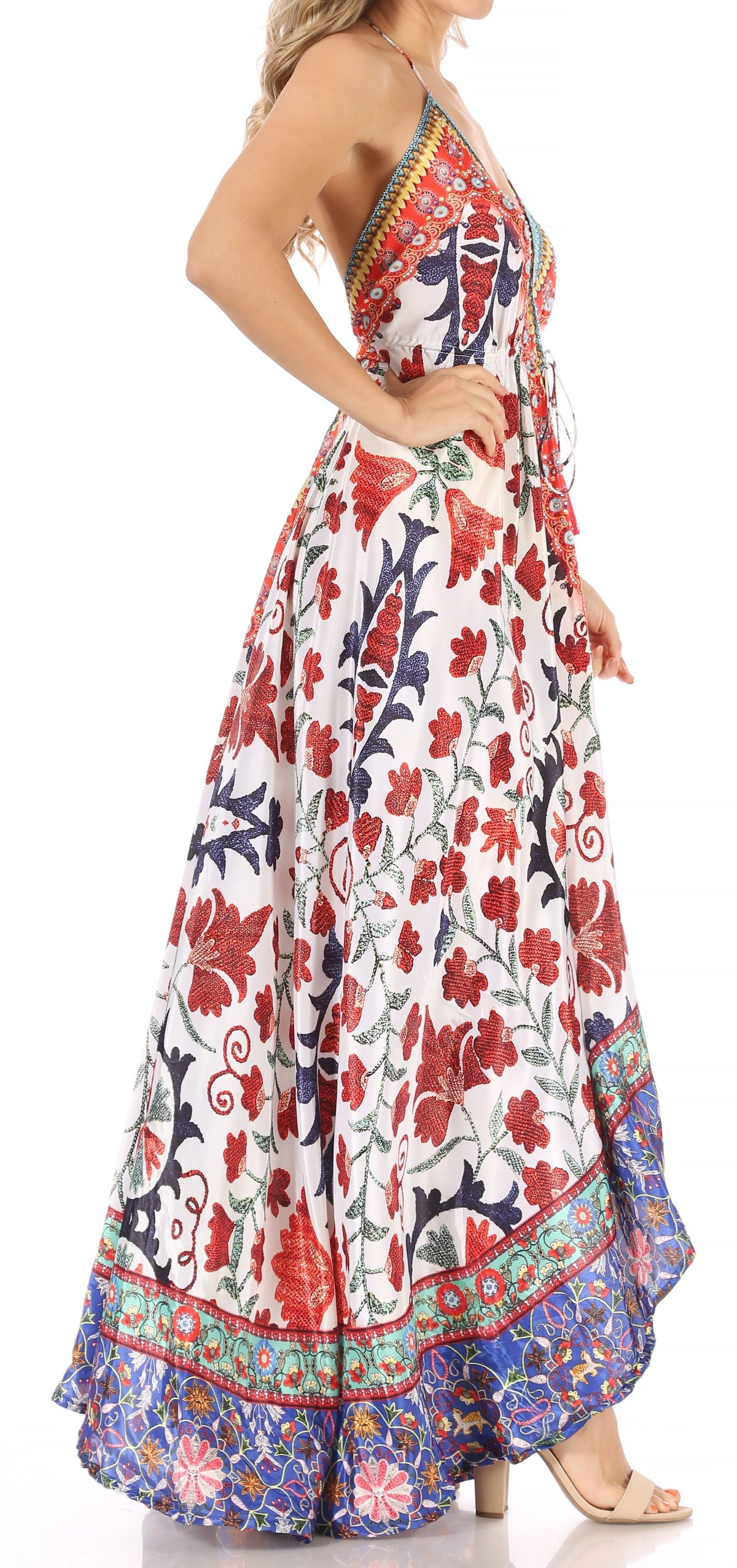 Maxi High-Low Halter Beach Dress