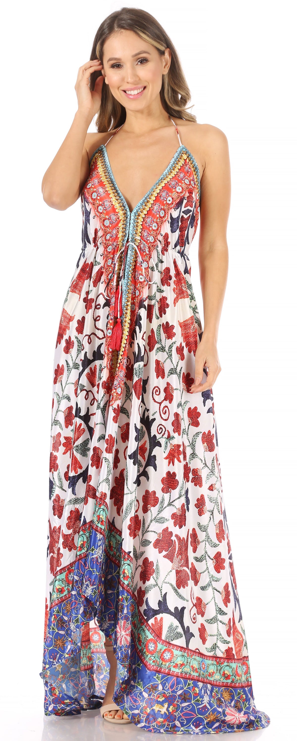 Maxi High-Low Halter Beach Dress