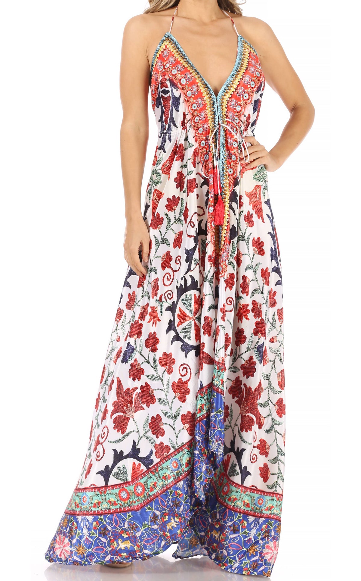 Maxi High-Low Halter Beach Dress