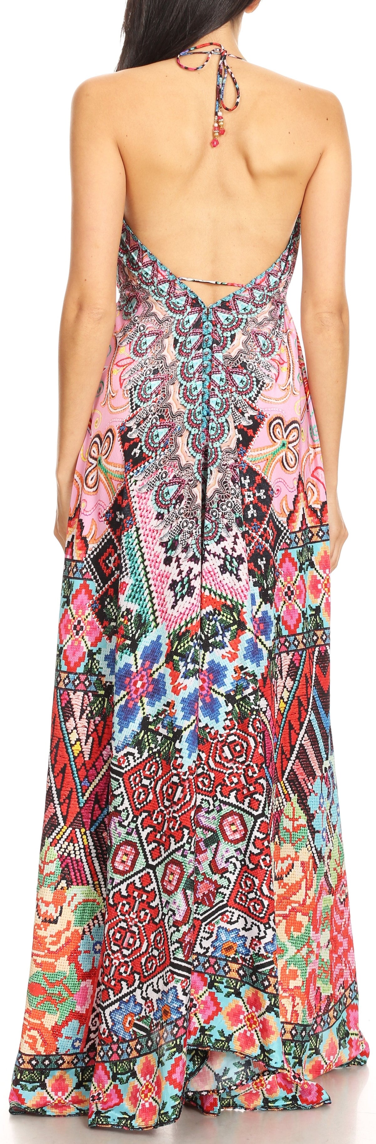 Maxi High-Low Halter Beach Dress